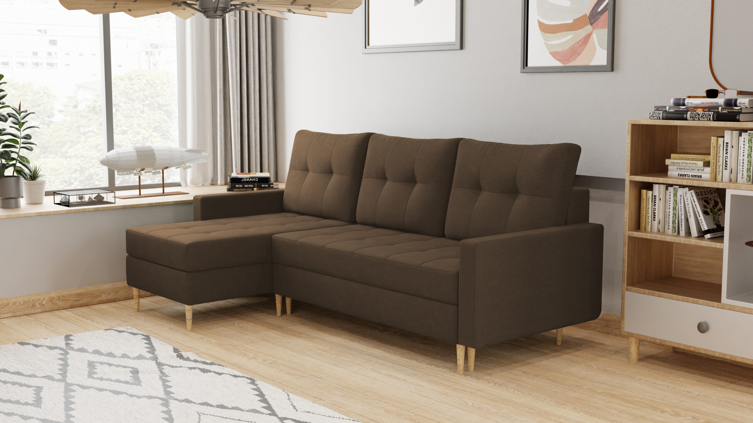 FurMeb24 ECKSOFA FENIX mit Schlaffunktion und Bettkasten linke Seite 225 x 140 cm – Bild 9