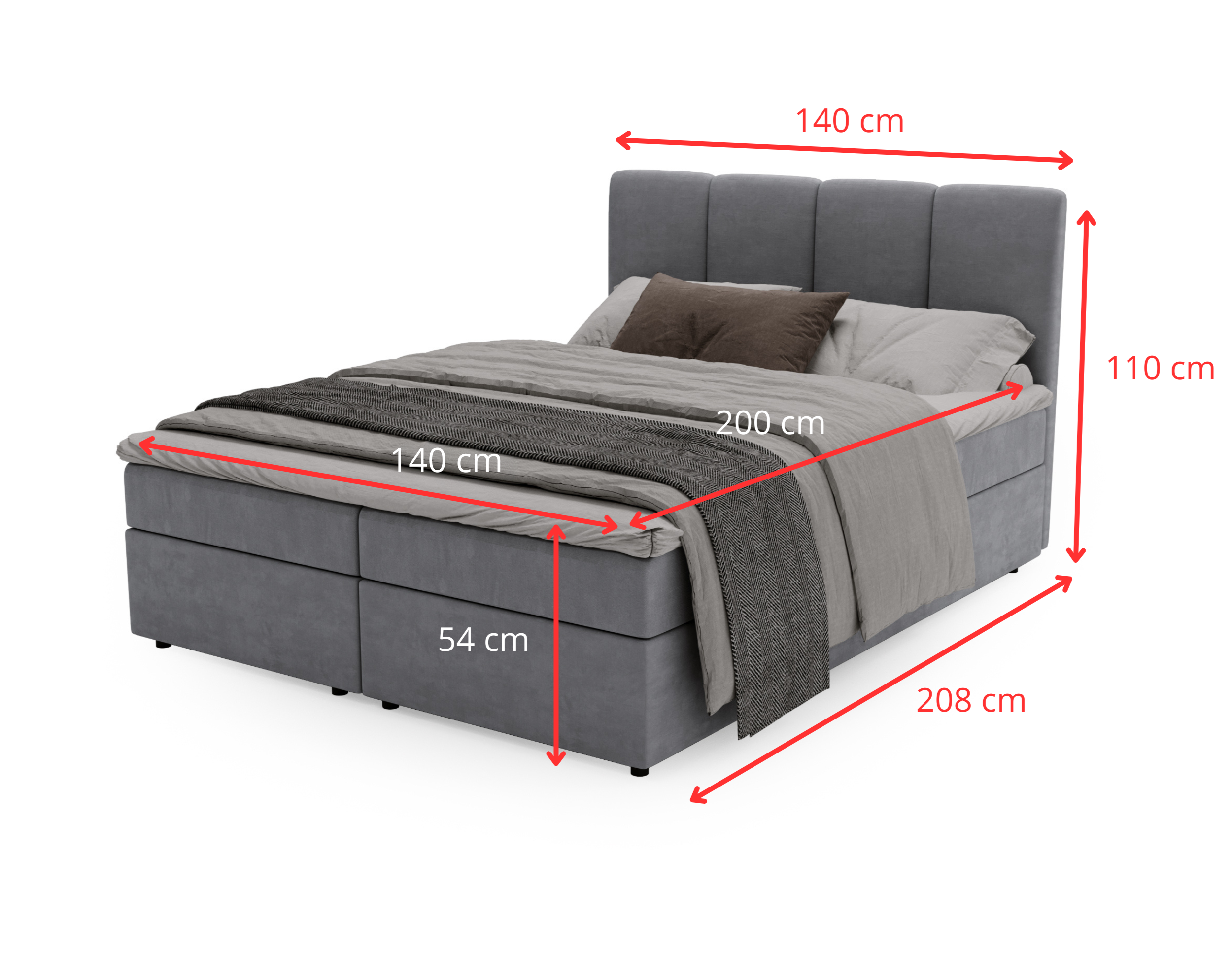 FurMeb24 Boxspringbett mit Matratze, Bettkasten und Topper OLIA – Bild 10