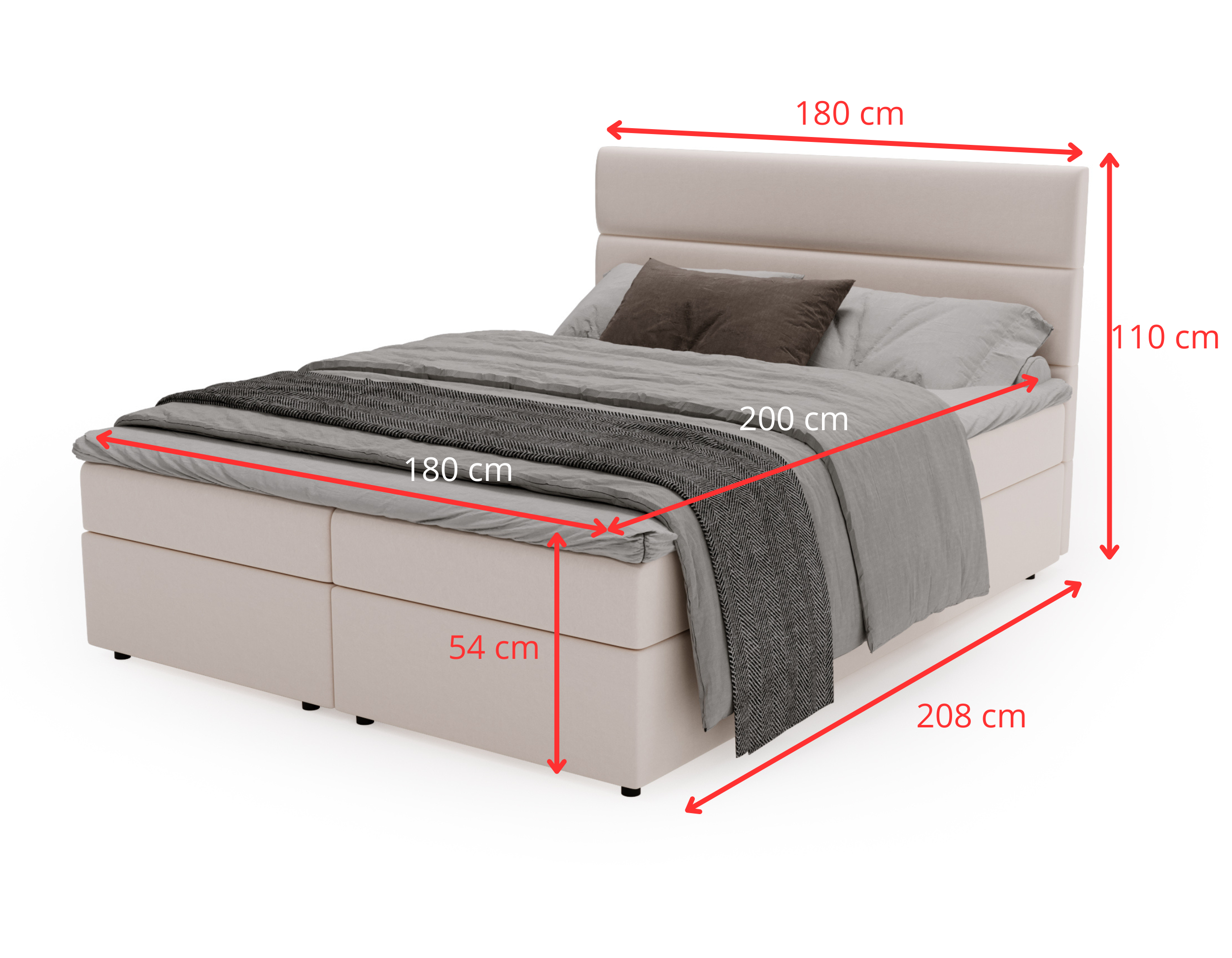FurMeb24 Boxspringbett mit Matratze, Bettkasten und Topper VEDA – Bild 12