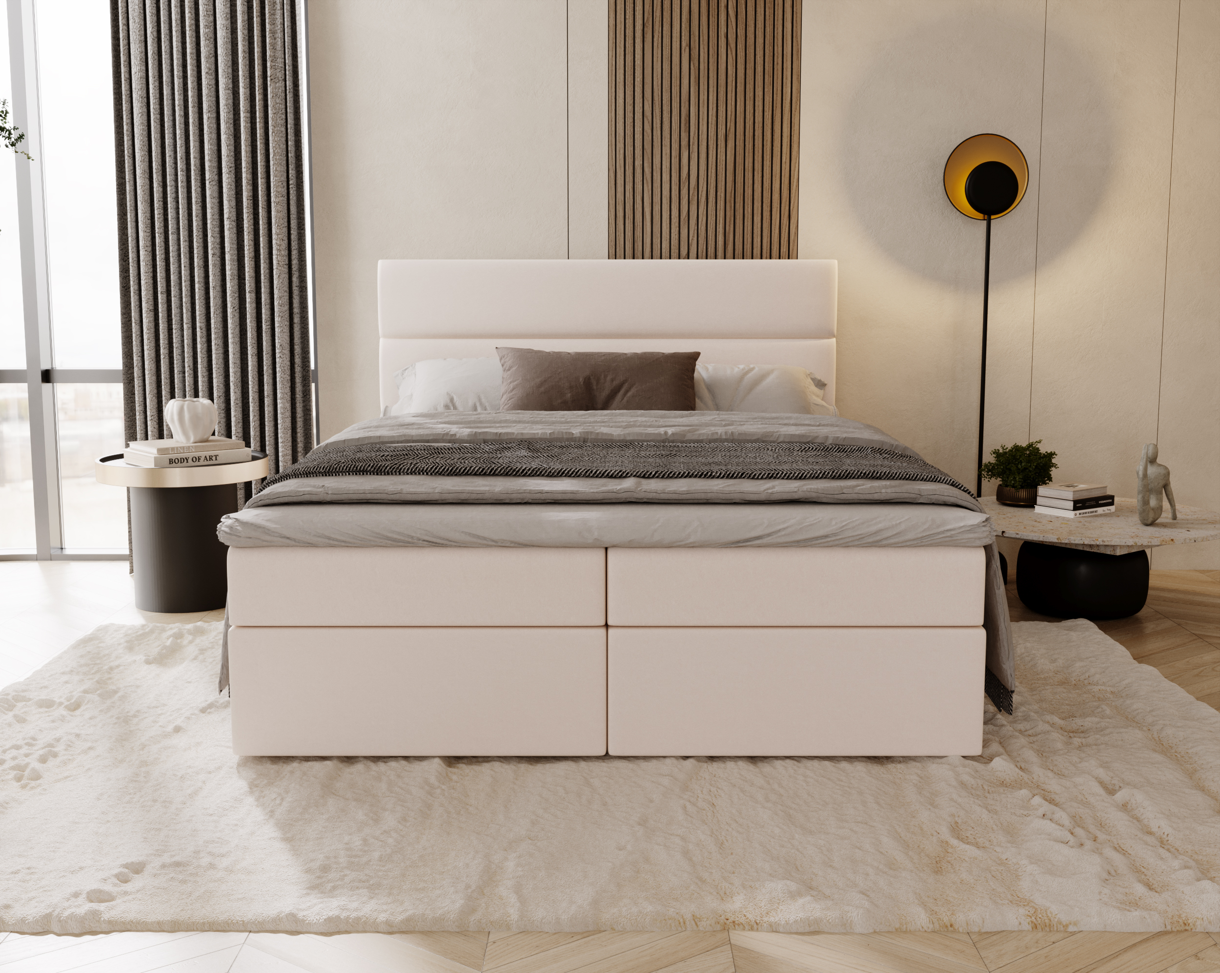 FurMeb24 Boxspringbett mit Matratze, Bettkasten und Topper VEDA – Bild 3