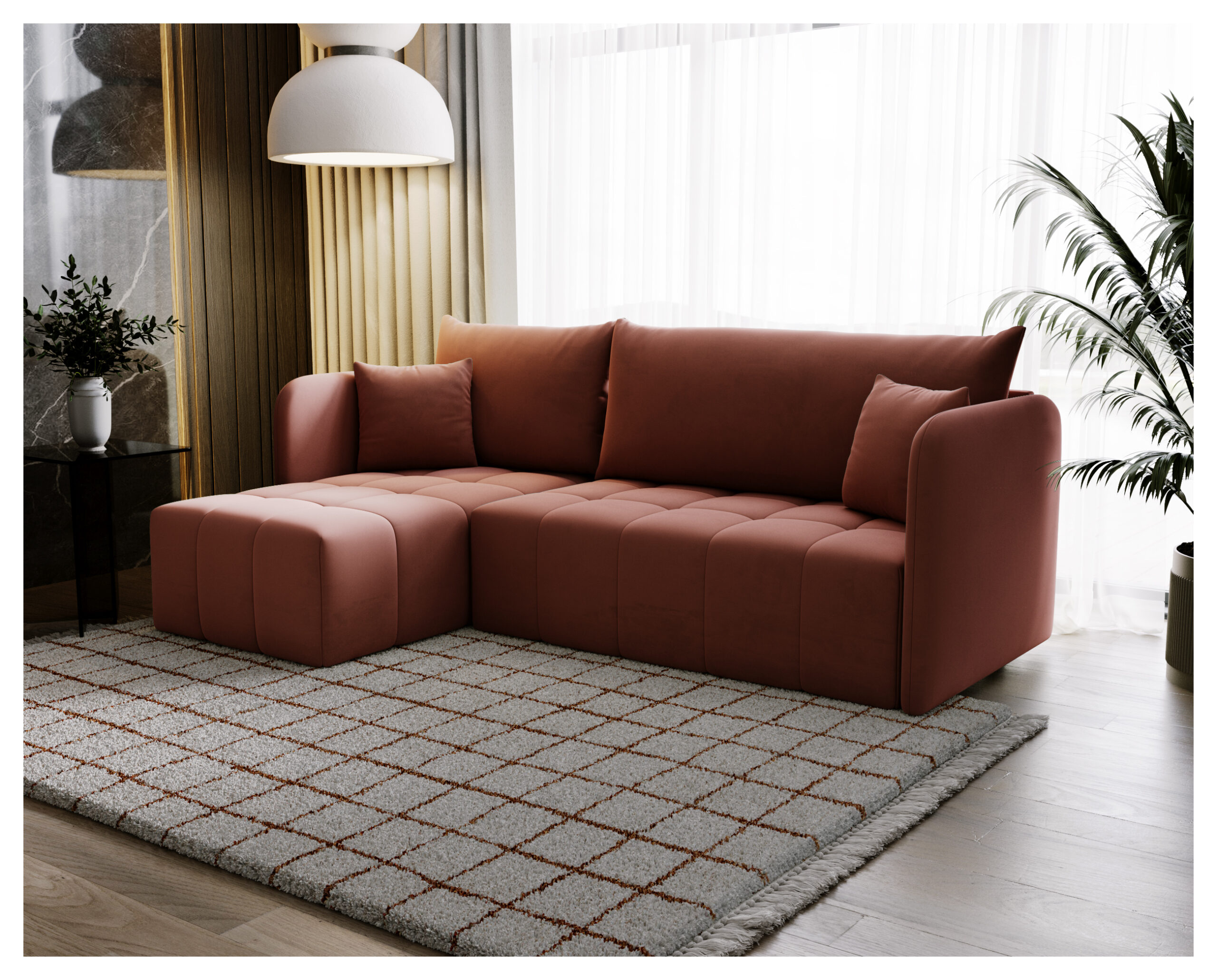FurMeb24 ECKSOFA SALTO L - 210 x 140 cm Stoff MONOLITH - mit schlaffunktion und bettkasten – Bild 7