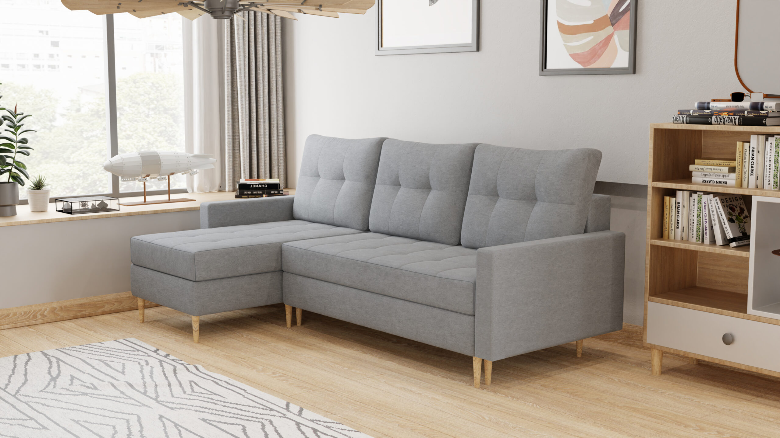 FurMeb24 ECKSOFA FENIX mit Schlaffunktion und Bettkasten linke Seite 225 x 140 cm – Bild 4