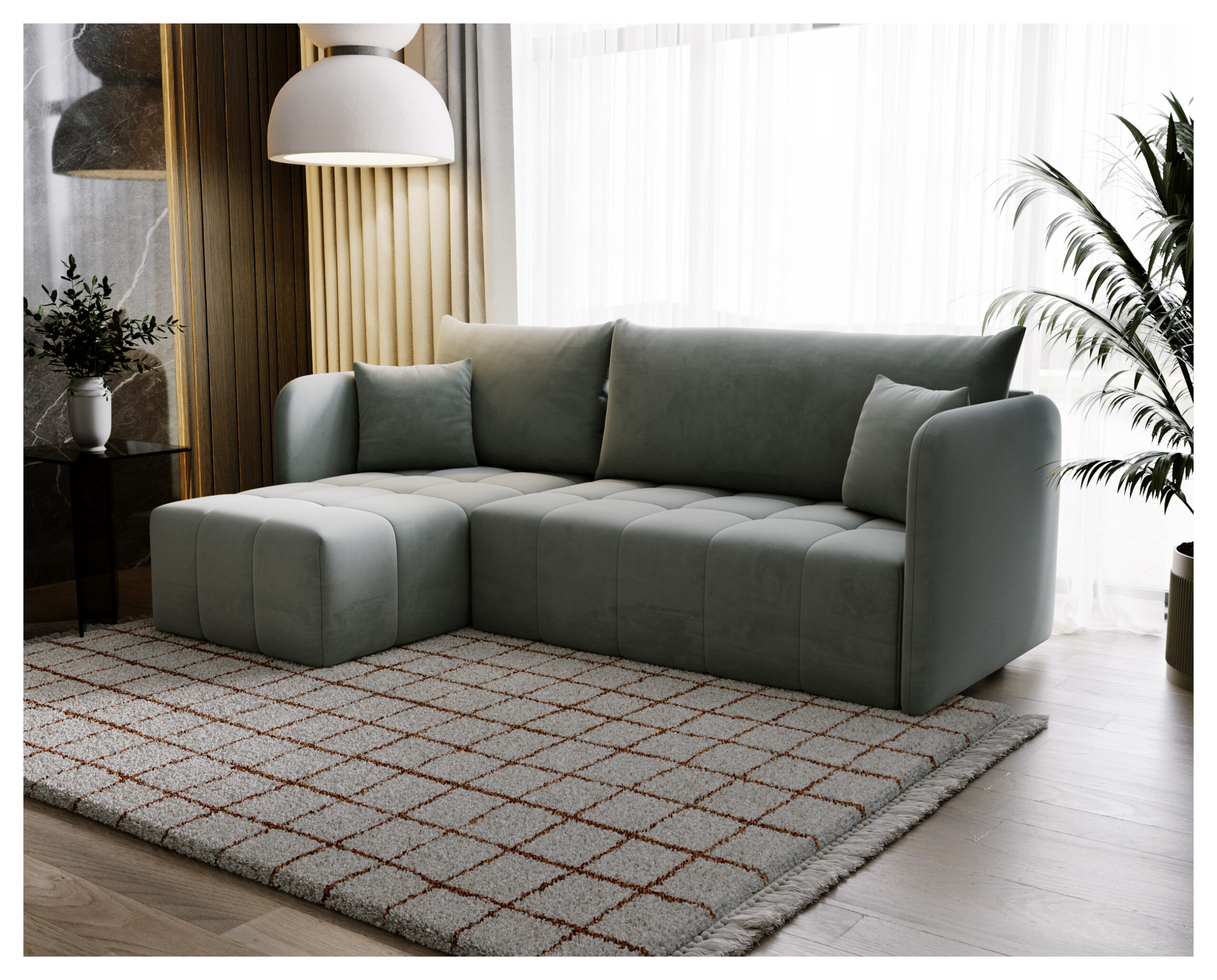 FurMeb24 ECKSOFA SALTO L - 210 x 140 cm Stoff MONOLITH - mit schlaffunktion und bettkasten – Bild 9