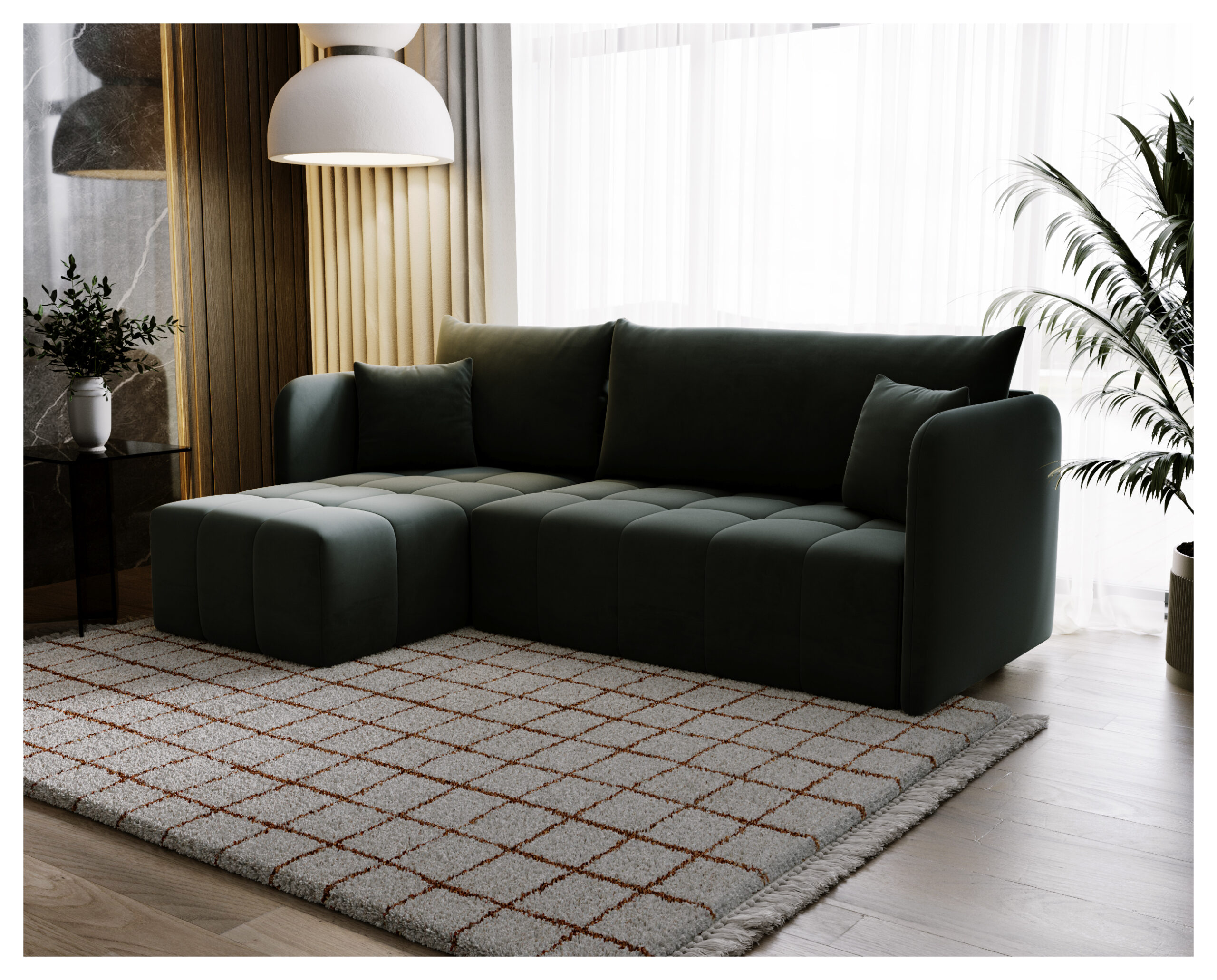 FurMeb24 ECKSOFA SALTO L - 210 x 140 cm Stoff MONOLITH - mit schlaffunktion und bettkasten – Bild 10