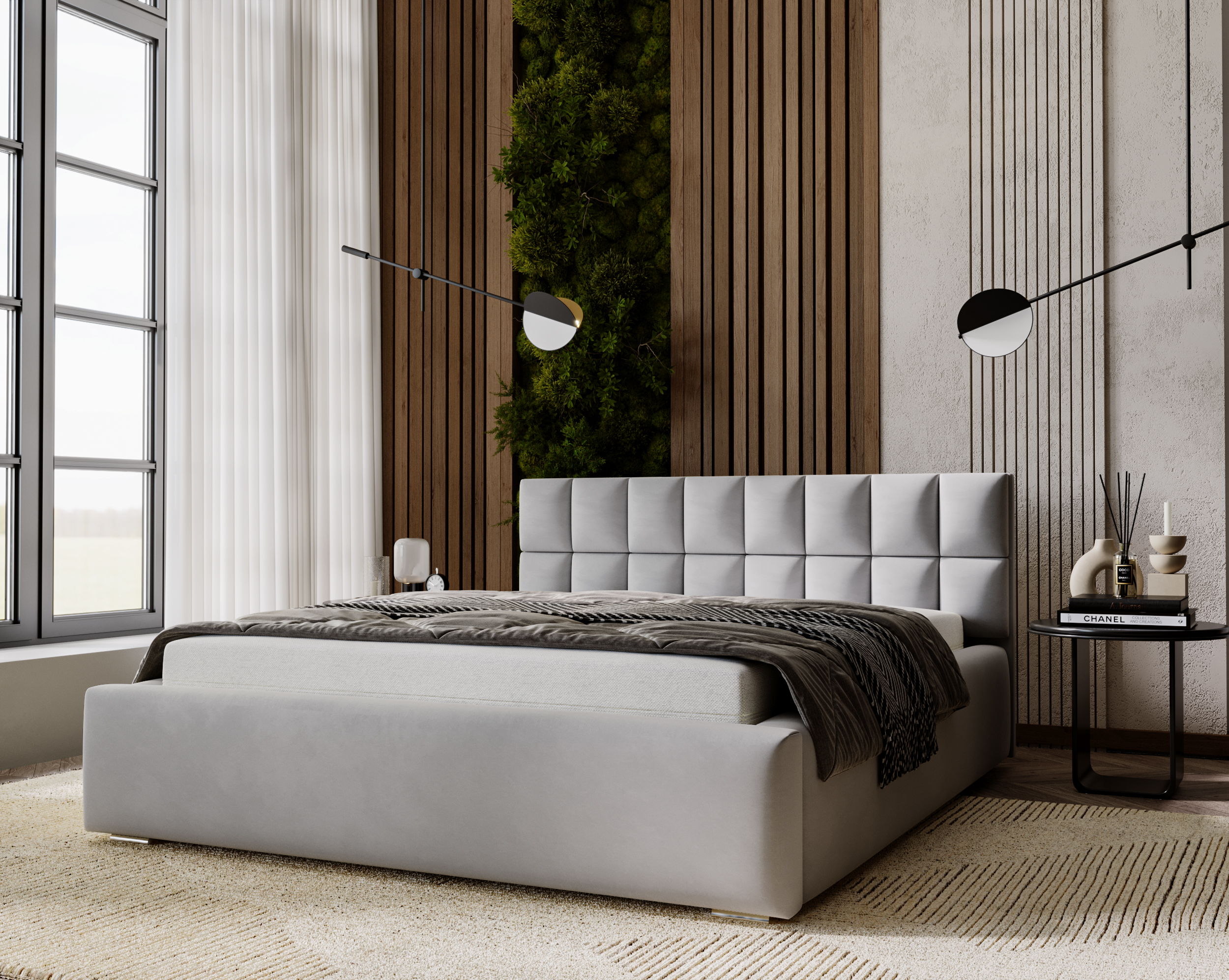 FurMeb24 Polsterbett HUGO - mit Bettkasten - amor velevt stoff - ohne Matratze – Bild 2