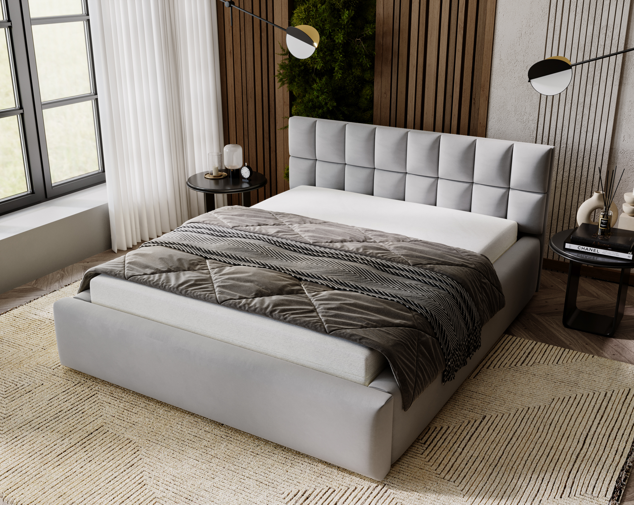 FurMeb24 Polsterbett HUGO - mit Bettkasten - amor velevt stoff - ohne Matratze – Bild 4