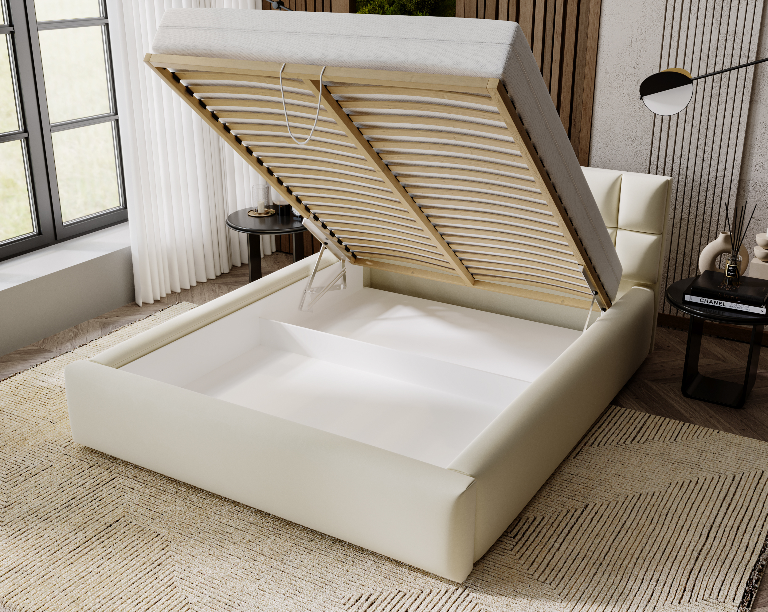 FurMeb24 Polsterbett HUGO - mit Bettkasten - amor velevt stoff - ohne Matratze – Bild 16