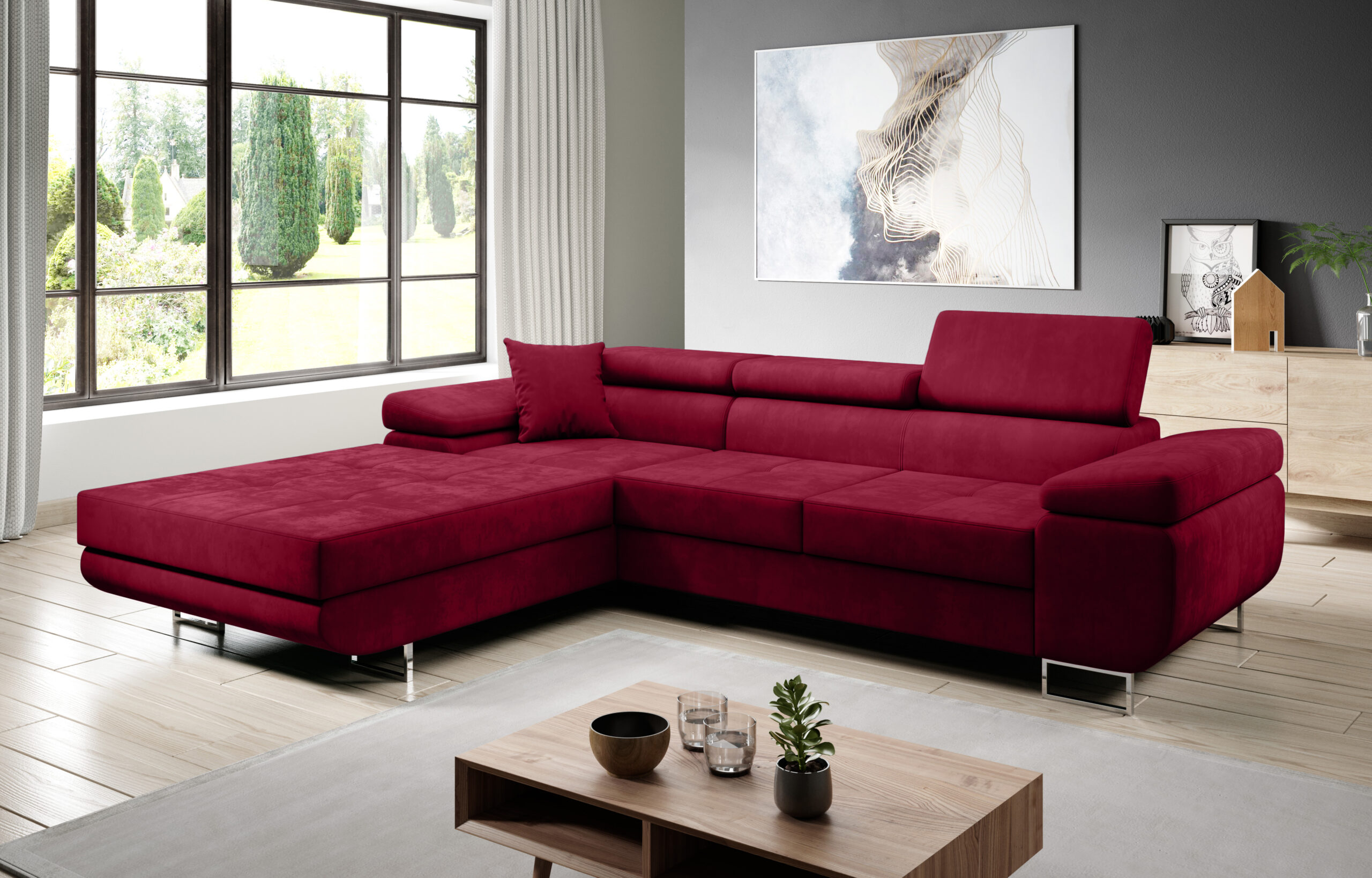 FurMeb24 ECKSOFA LAZZANO - stoff MONOLITH - mit schlaffunktion und bettkasten – Bild 9