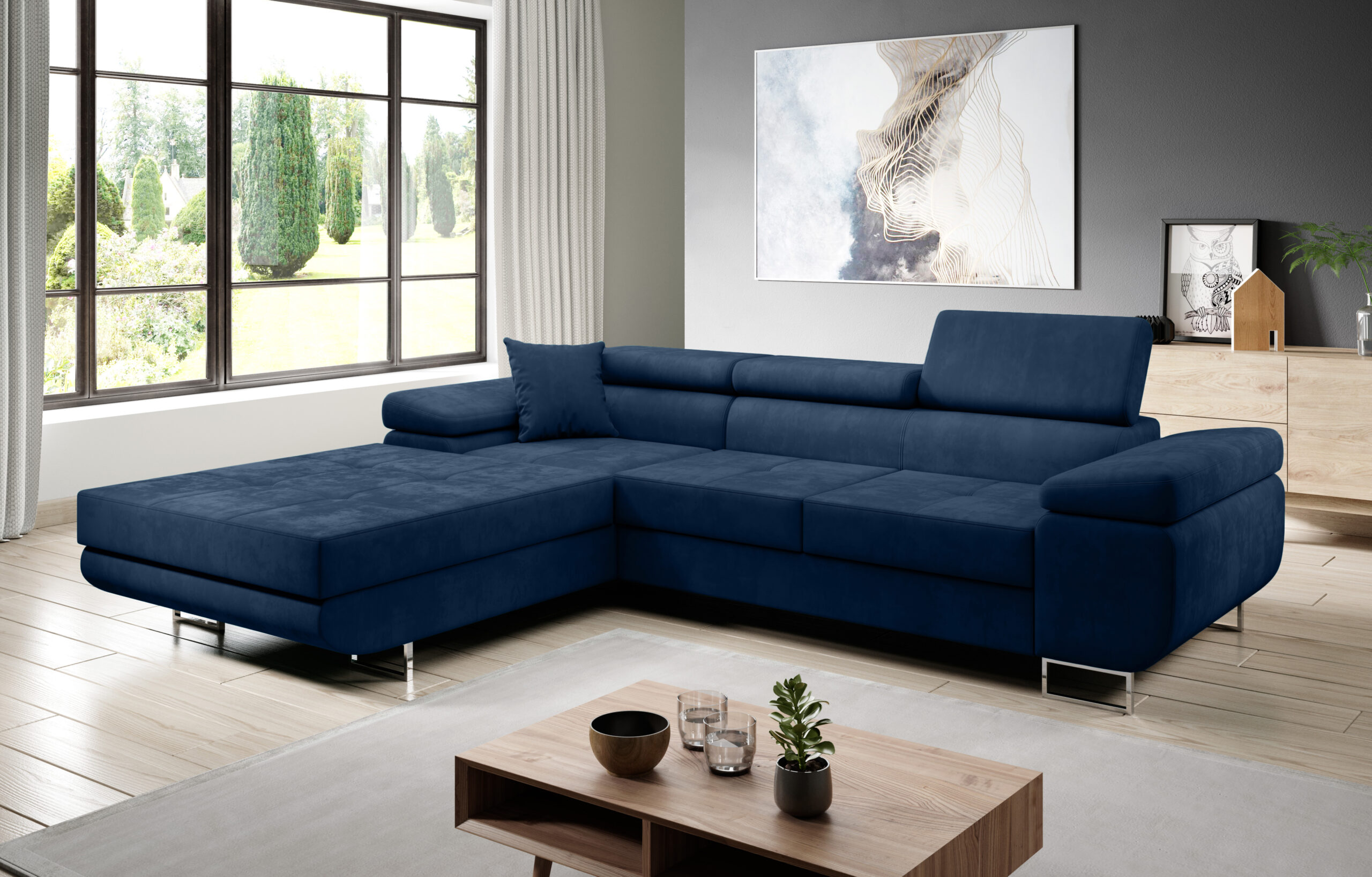 FurMeb24 ECKSOFA LAZZANO - stoff MONOLITH - mit schlaffunktion und bettkasten – Bild 11