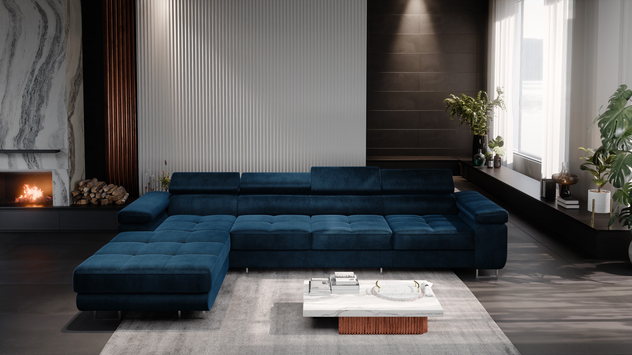 FurMeb24 ECKSOFA LAZZANO MAXI - stoff MONOLITH - mit schlaffunktion und bettkasten – Bild 6