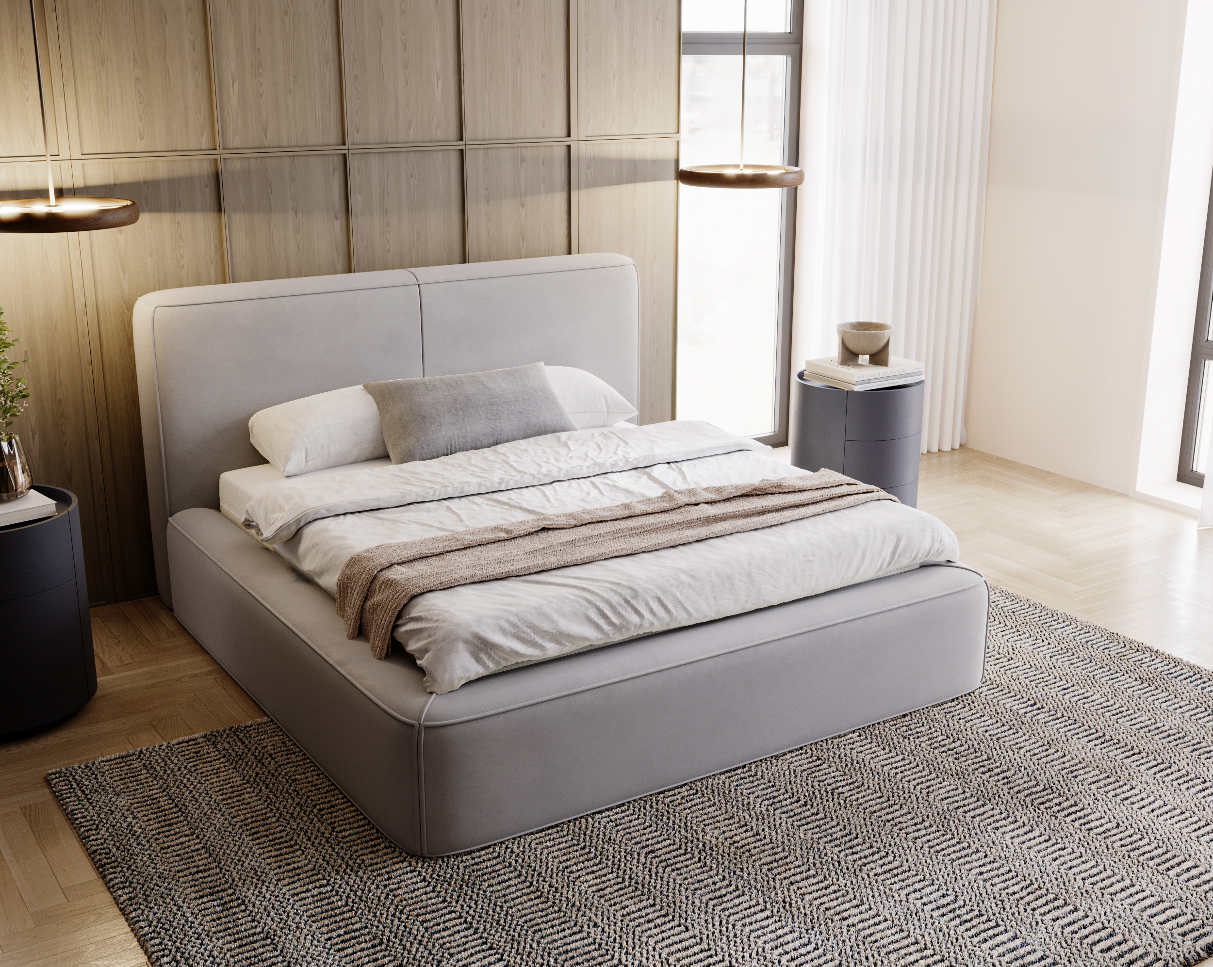 FurMeb24 KALI Boxspringbett mit Bettkasten - Polsterbett mit Holzrahmen – Bild 3