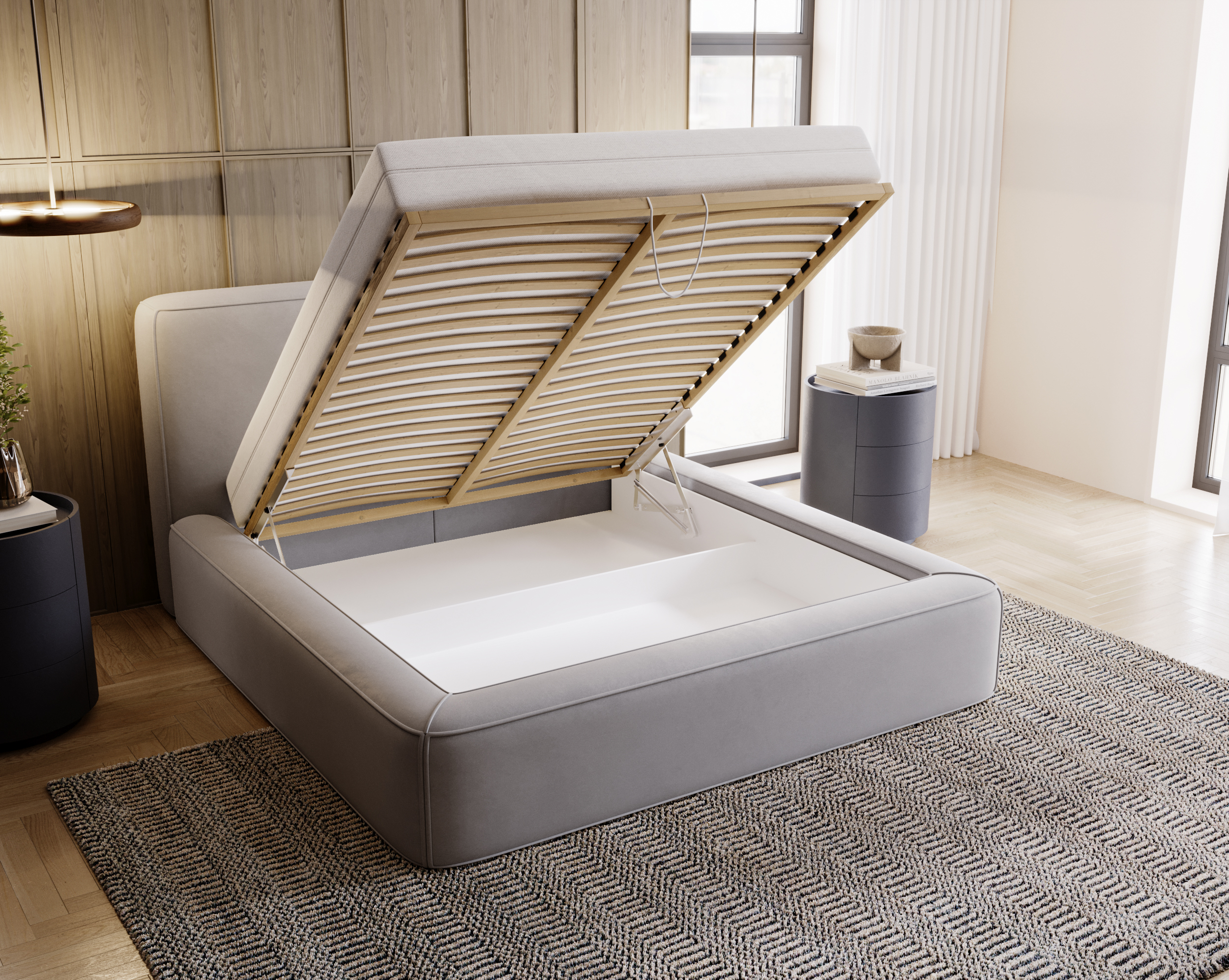 FurMeb24 KALI Boxspringbett mit Bettkasten - Polsterbett mit Holzrahmen – Bild 5