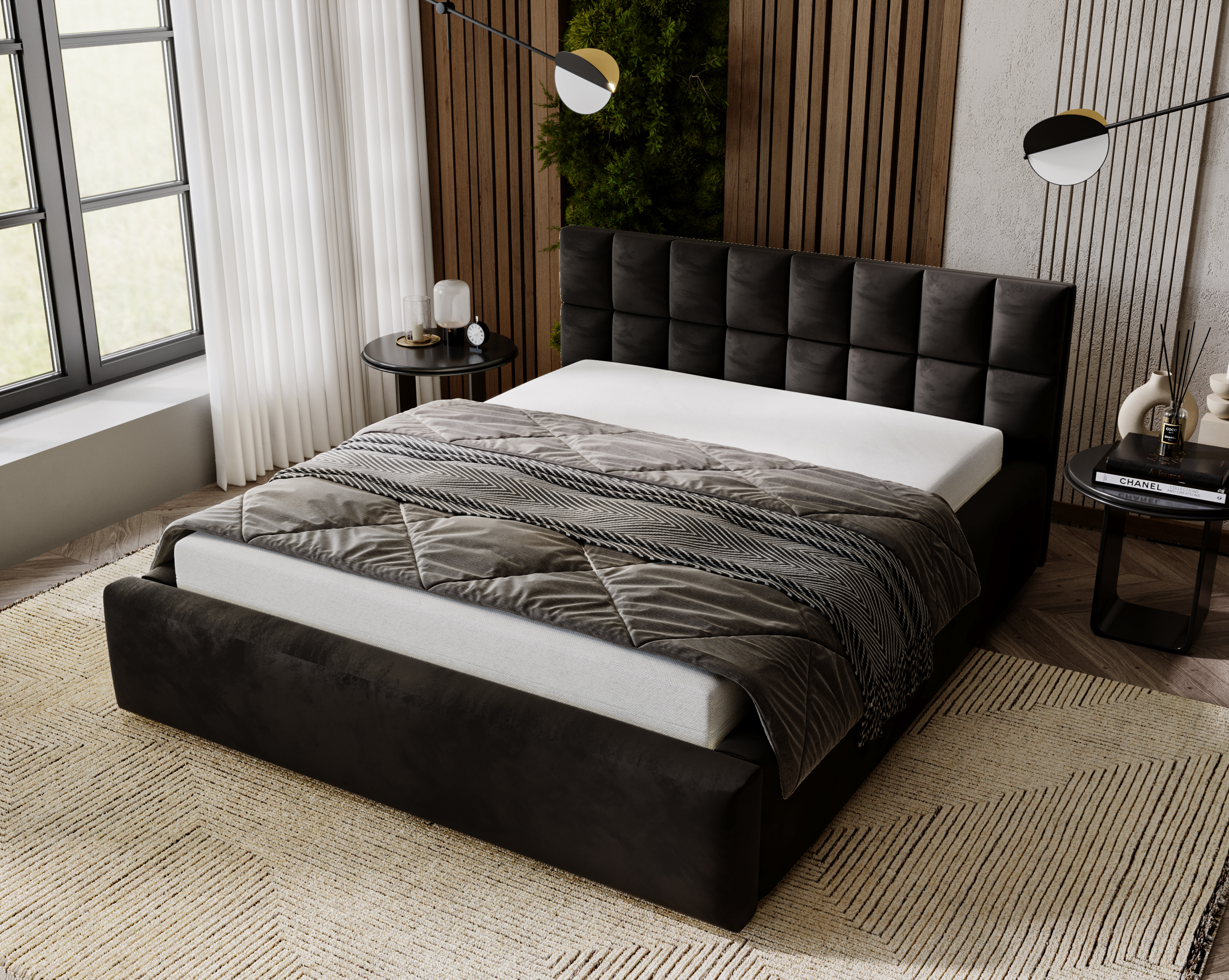 FurMeb24 Polsterbett HUGO - mit Bettkasten - amor velevt stoff - ohne Matratze – Bild 10