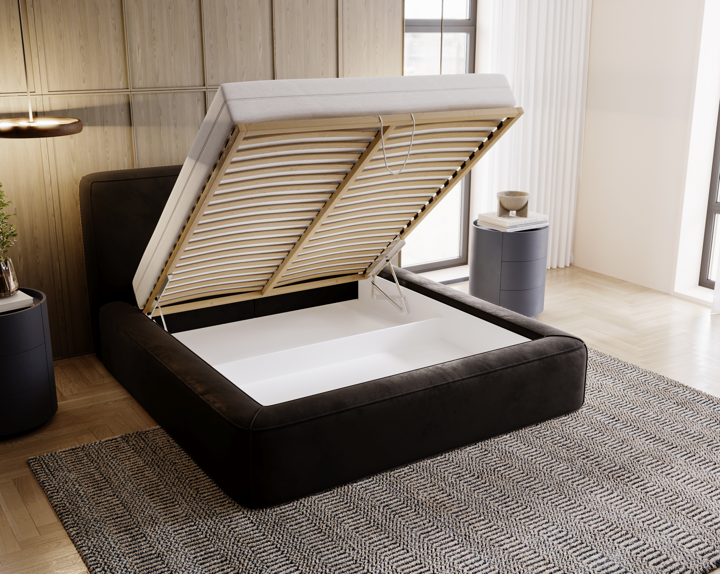 FurMeb24 KALI Boxspringbett mit Bettkasten - Polsterbett mit Holzrahmen – Bild 10