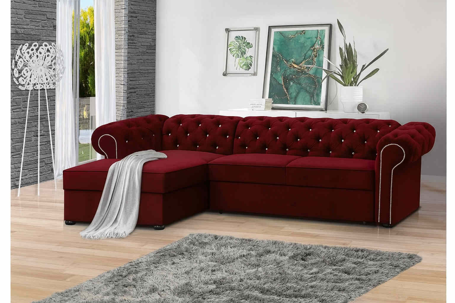 FURMEB 24 ECKSOFA mit Schlaffunktion SWAROVSKI rechte/linke Seite 280 x 180 cm – Bild 3