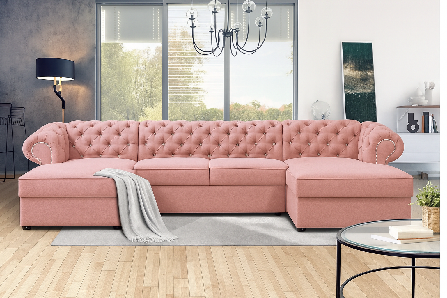 FURMEB 24 ECKSOFA mit Schlaffunktion SWAROVSKI U 348 x 180 cm – Bild 4