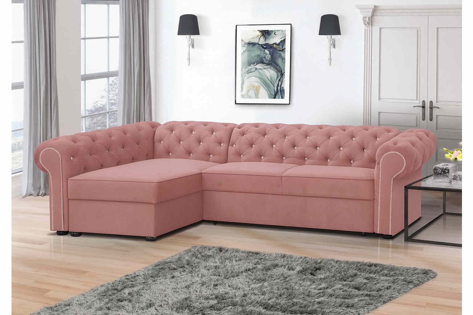 FURMEB 24 ECKSOFA mit Schlaffunktion SWAROVSKI MAXI linke/rechte Seite 280 x 180 cm – Bild 4