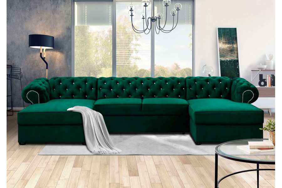 FURMEB 24 ECKSOFA mit Schlaffunktion SWAROVSKI U 348 x 180 cm – Bild 5