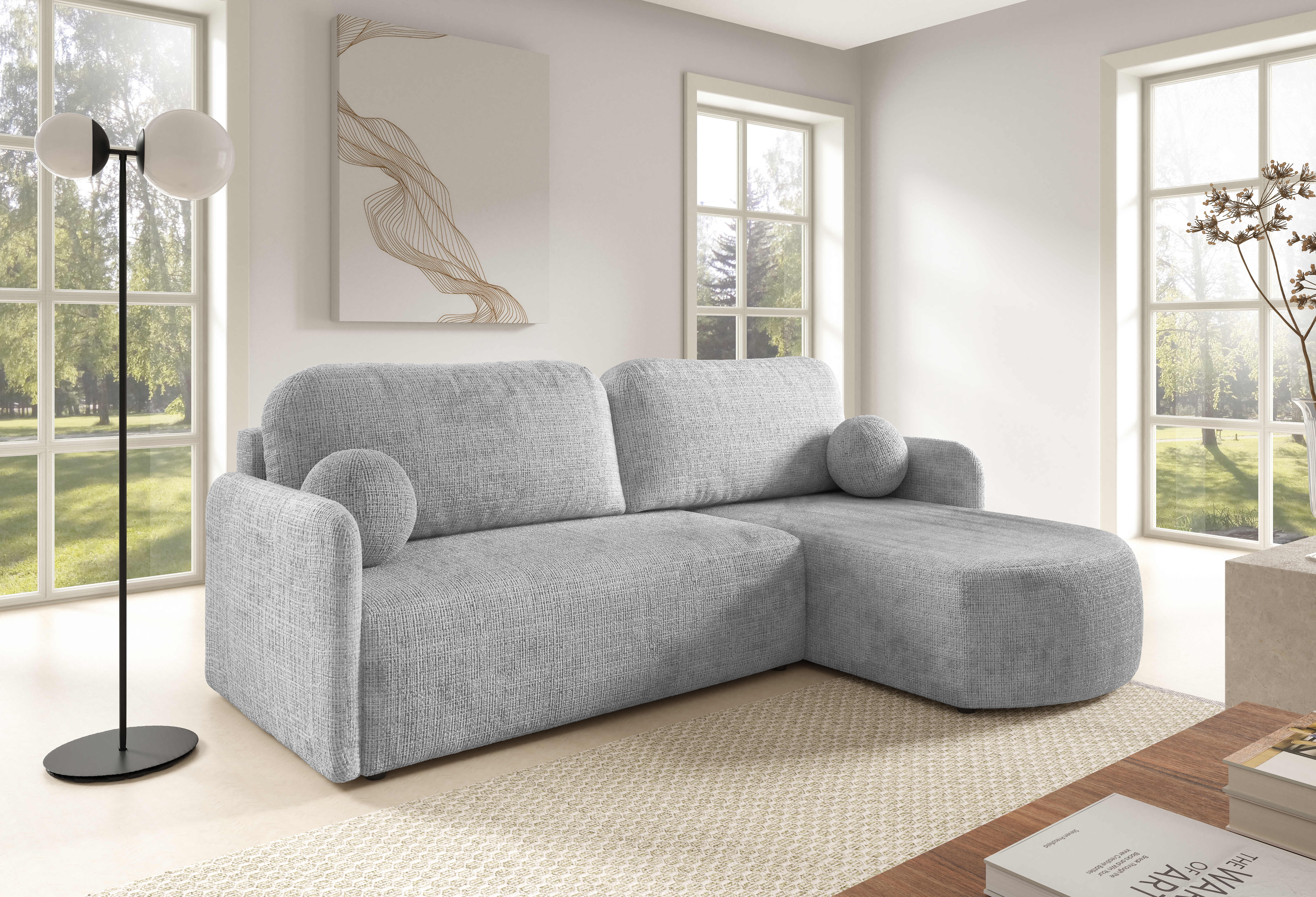 FurMeb24 ECKSOFA BERA - 212 x 160 cm Stoff cremona - mit schlaffunktion und bettkasten – Bild 7