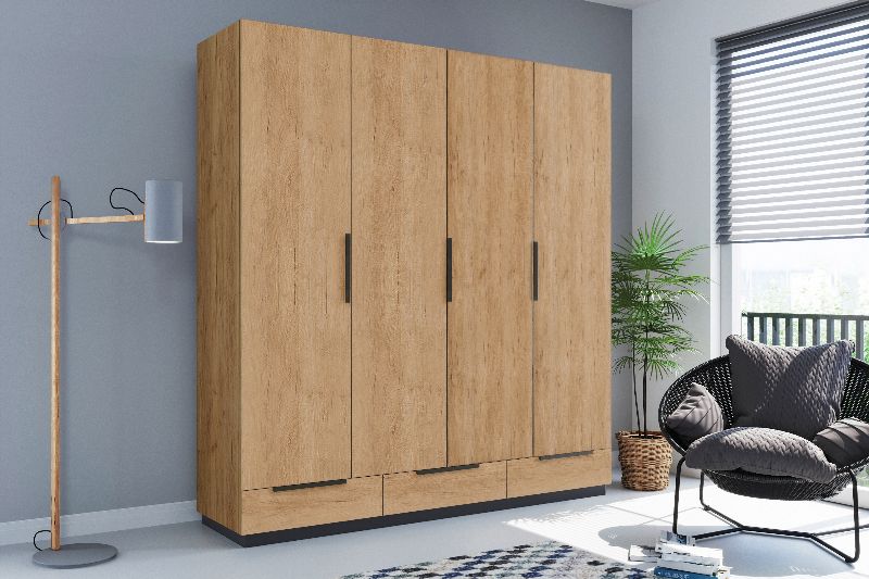 FurMeb24 kippbarer Kleiderschrank C3b 203×215×61 cm – Sonoma Eiche/ Eiche Craft Gold/ Eiche Artisan – Bild 3