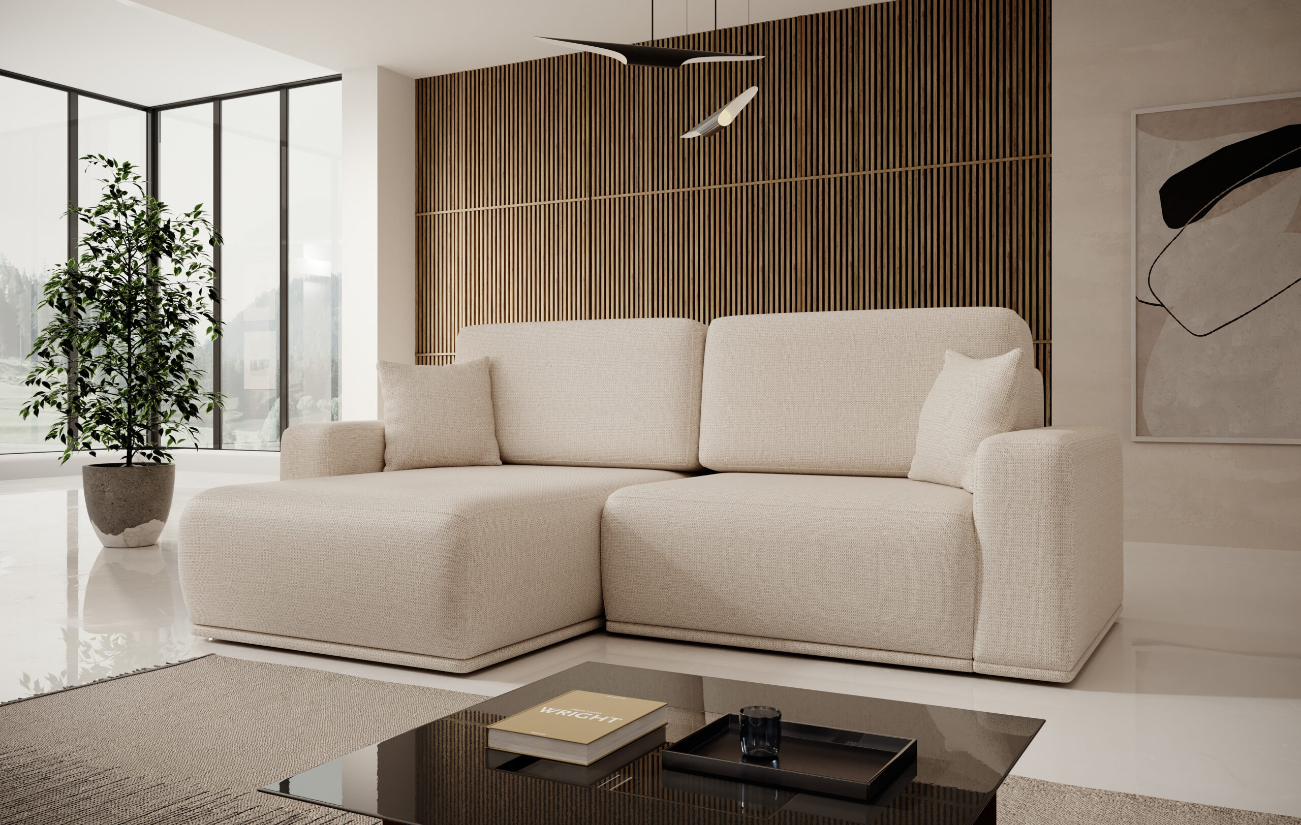 FurMeb24 ECKSOFA FLOUD - 250 x 160 cm - mit schlaffunktion