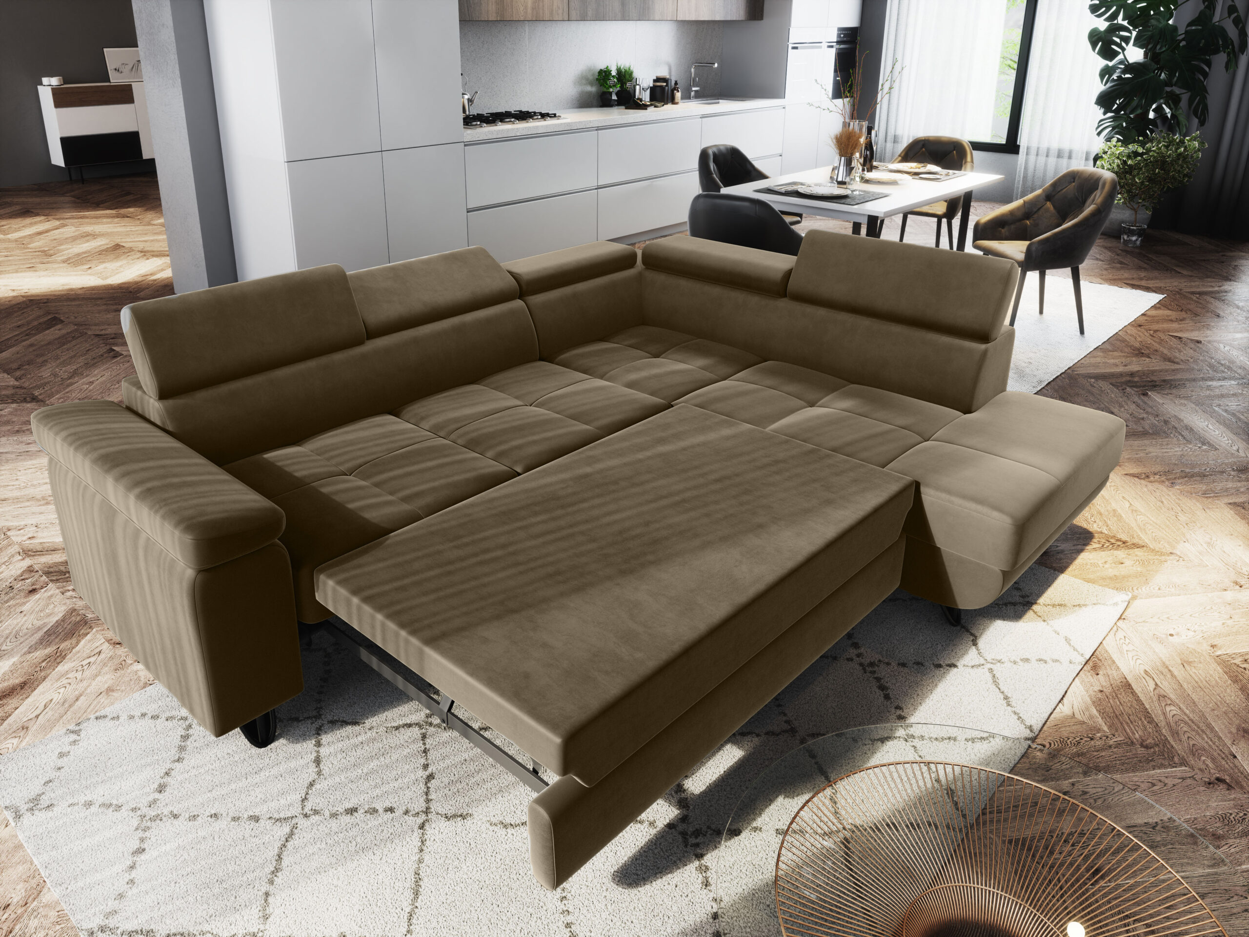 FurMeb24 ECKSOFA CAPRI mit schlaffunktion und bettkasten 250 x 203 cm – Bild 40