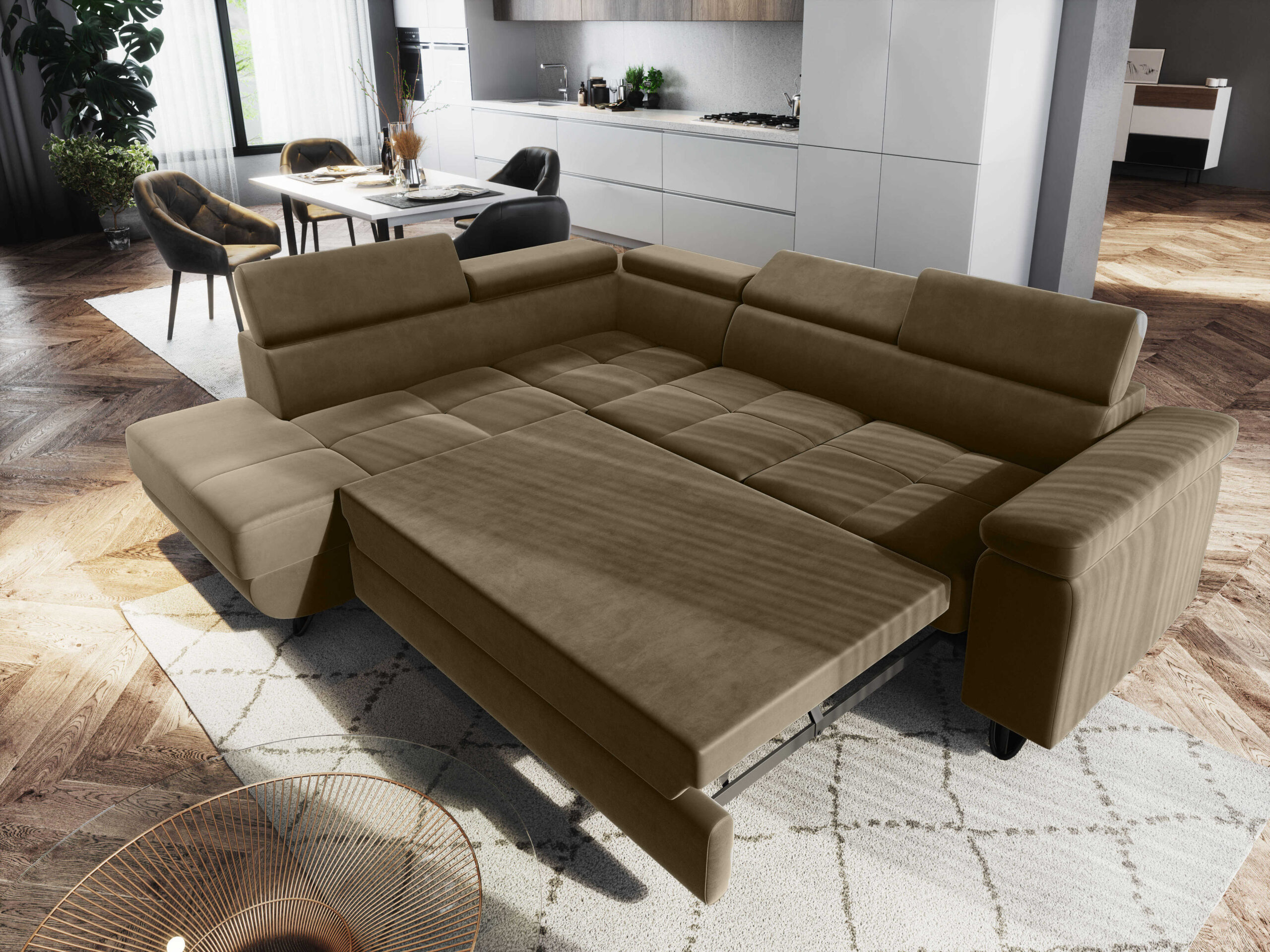 FurMeb24 ECKSOFA CAPRI mit schlaffunktion und bettkasten 250 x 203 cm – Bild 41