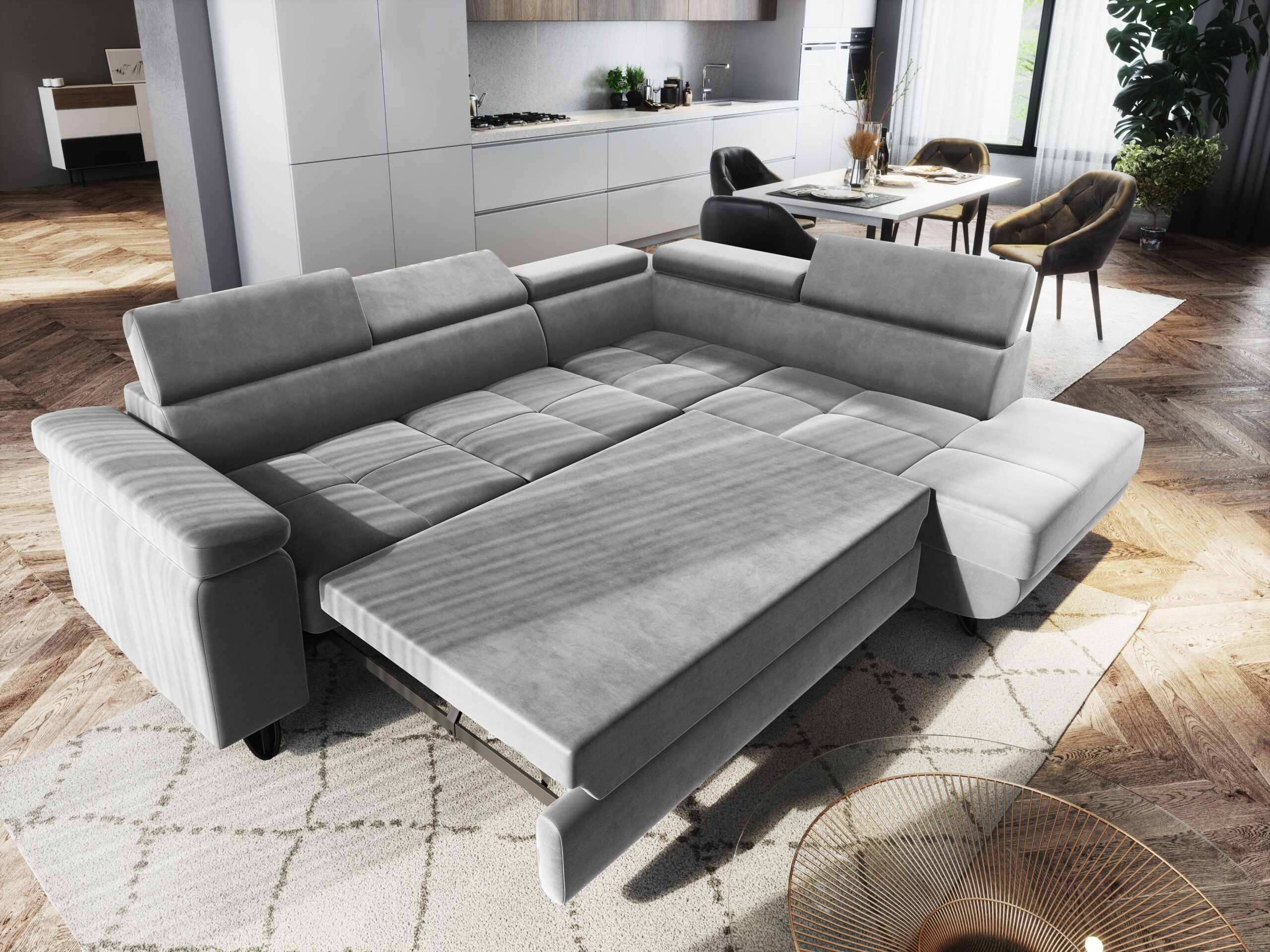 FurMeb24 ECKSOFA CAPRI mit schlaffunktion und bettkasten 250 x 203 cm – Bild 50