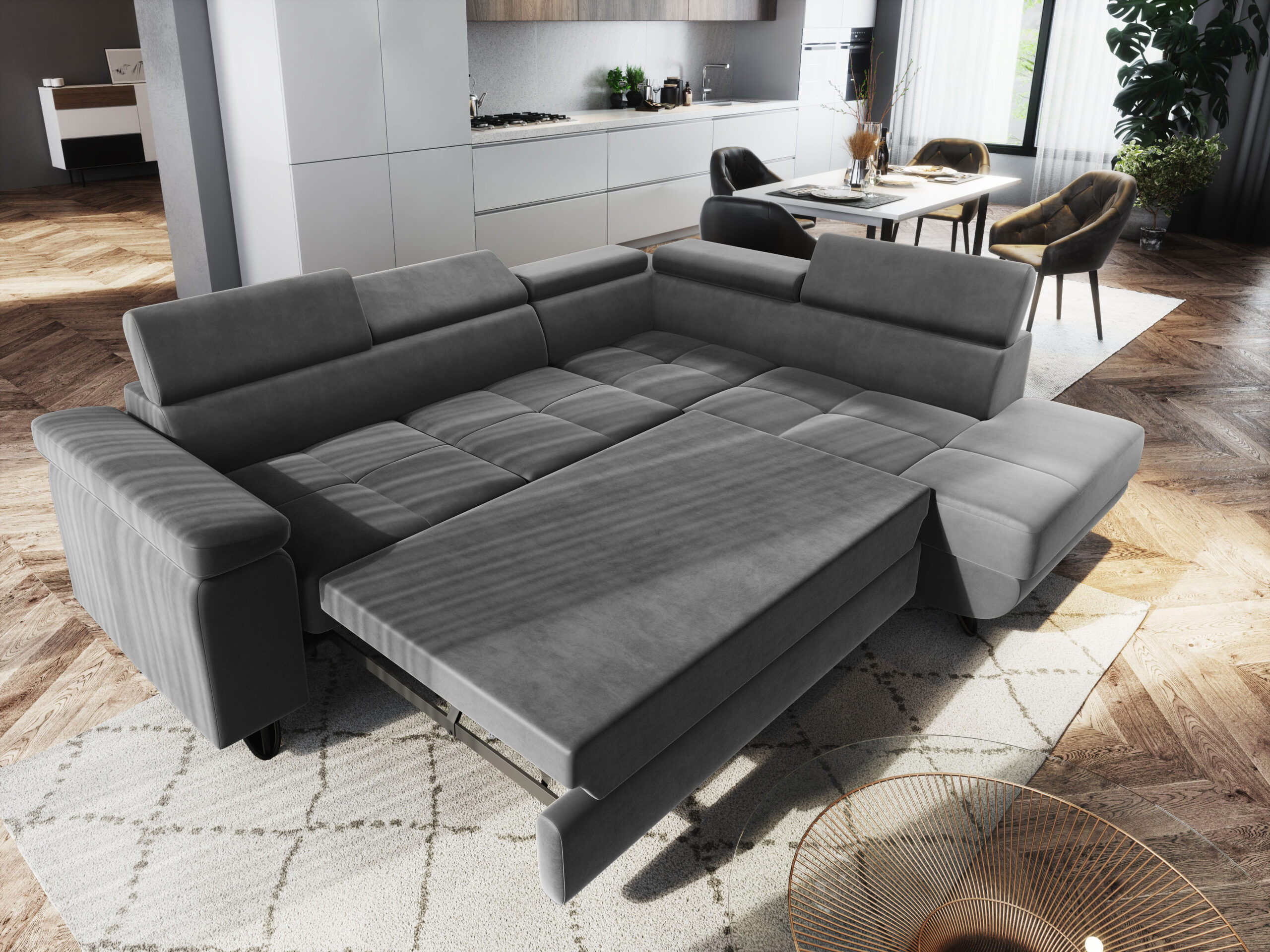 FurMeb24 ECKSOFA CAPRI mit schlaffunktion und bettkasten 250 x 203 cm – Bild 54