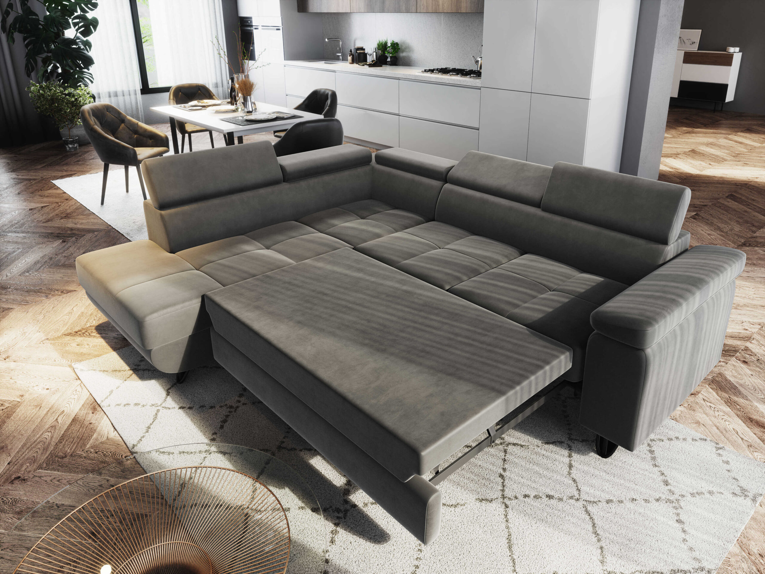 FurMeb24 ECKSOFA CAPRI mit schlaffunktion und bettkasten 250 x 203 cm – Bild 29