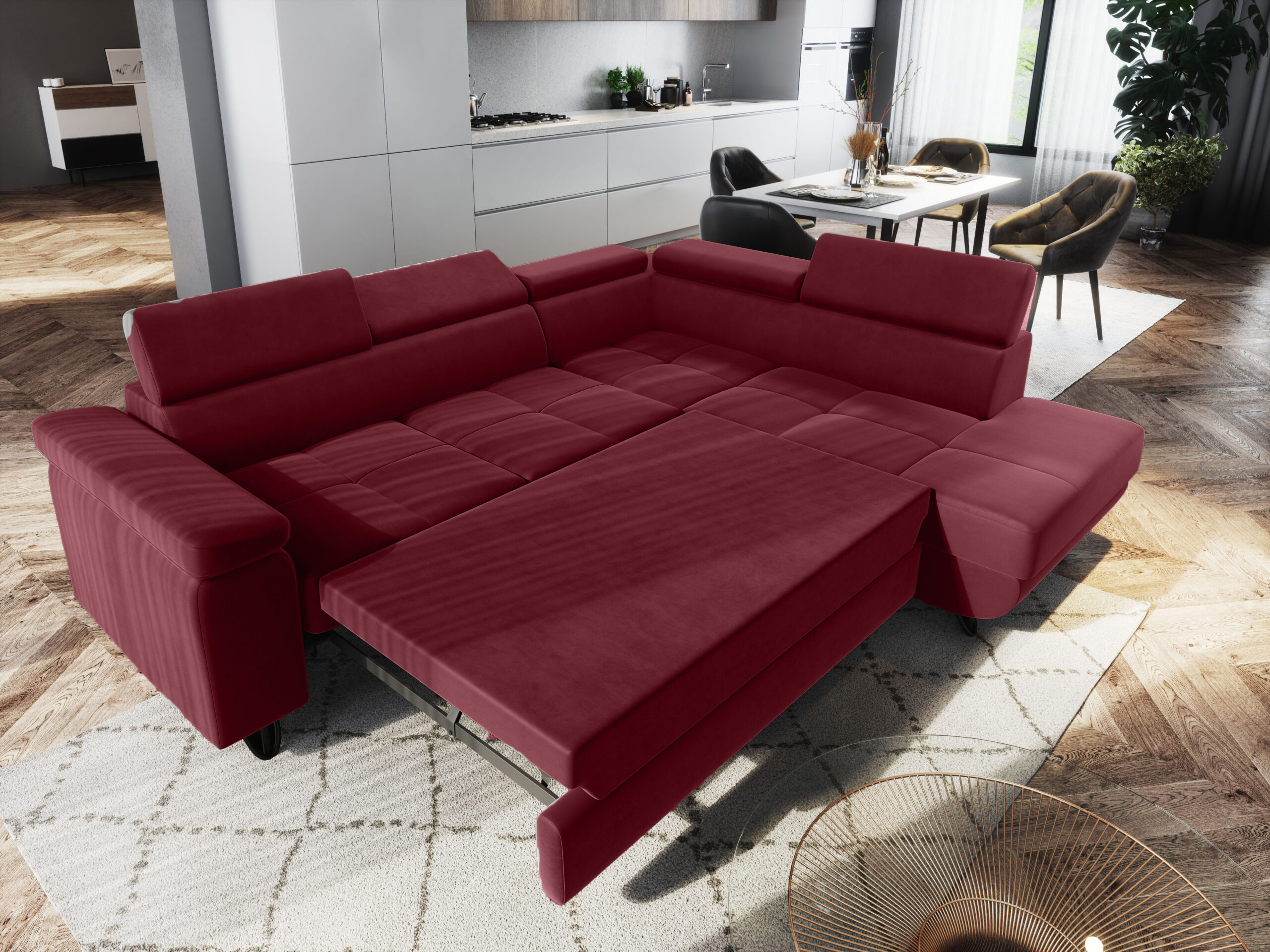 FurMeb24 ECKSOFA CAPRI mit schlaffunktion und bettkasten 250 x 203 cm – Bild 32