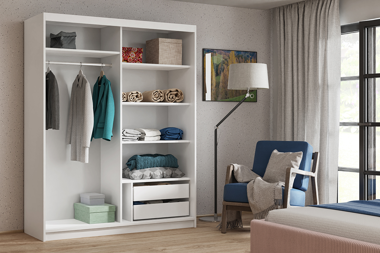 FurMeb24 2-türiger Schiebeschrank HEVEN 100/120/160/180 x 205 x 60 cm – Bild 6