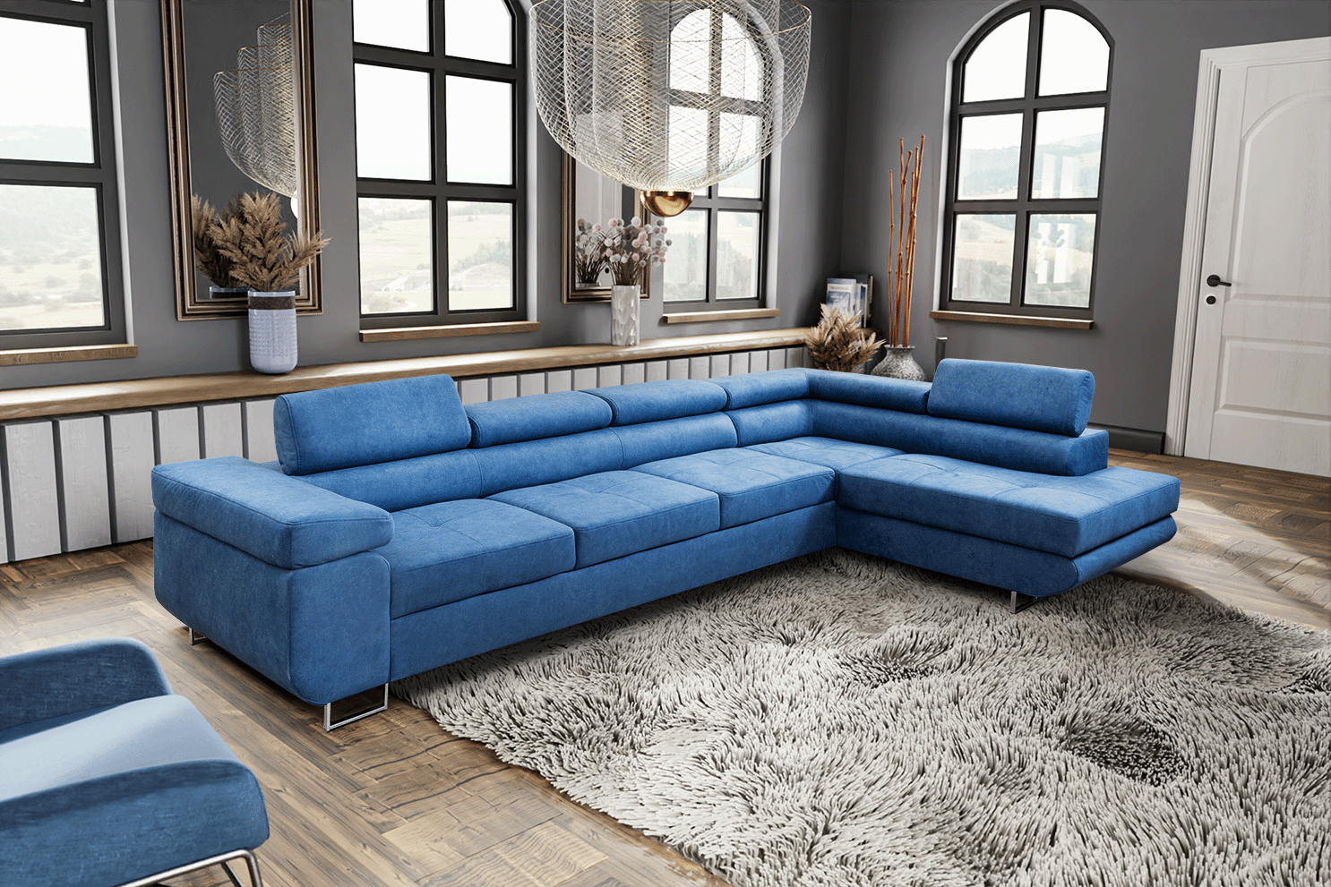FurMeb24 - Ecksofa AVIO L BIS - Sofa mit Bettkästen und Schlaffunktion – Bild 2