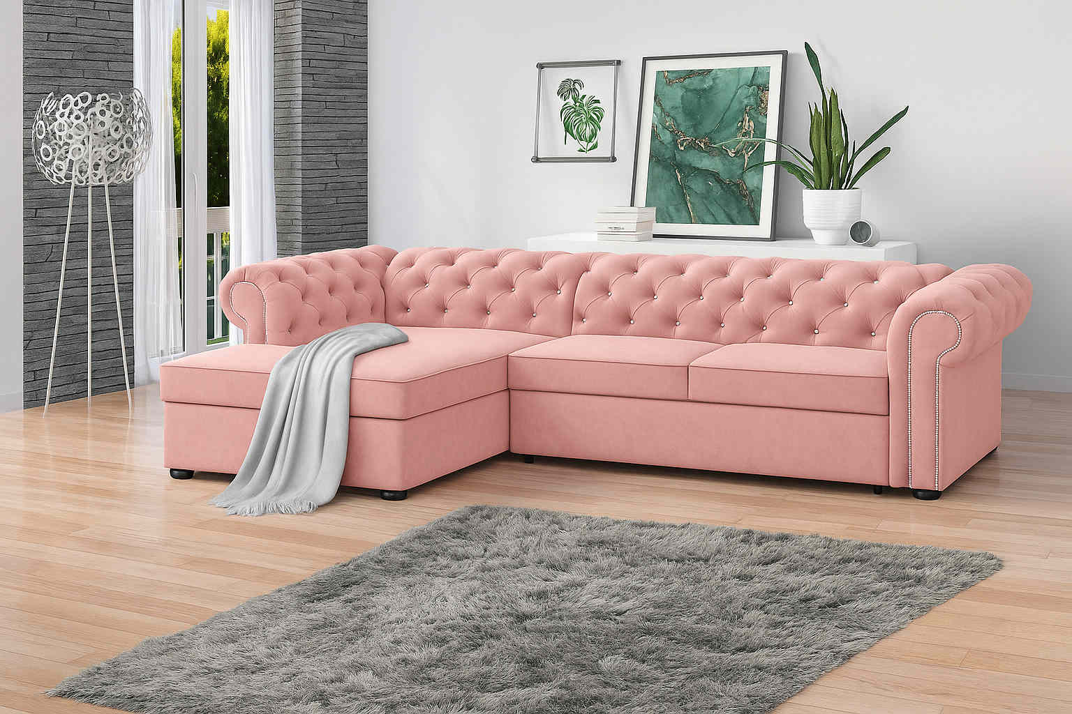 FURMEB 24 ECKSOFA mit Schlaffunktion SWAROVSKI rechte/linke Seite 280 x 180 cm – Bild 6