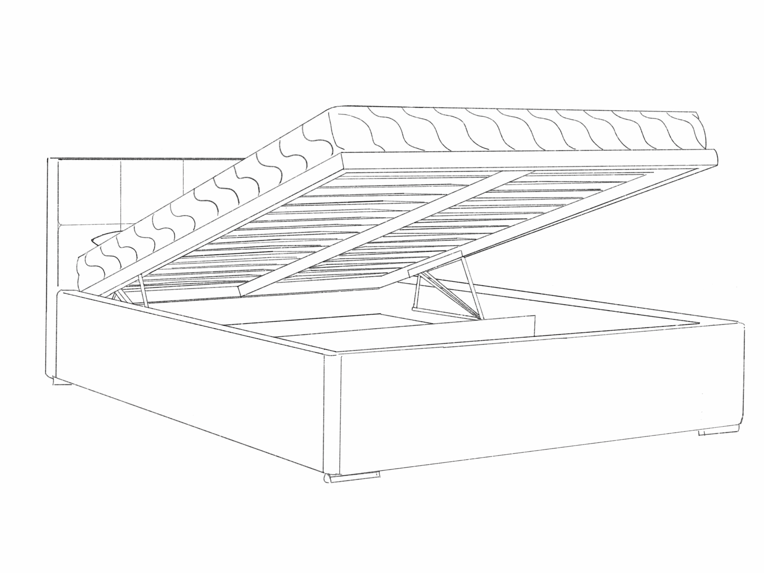 FurMeb24 Carlo - Polsterbett mit Bettkasten und Holzrahmen - Doppelbett mit höher Kopstütze - Ohne Matraze – Bild 7