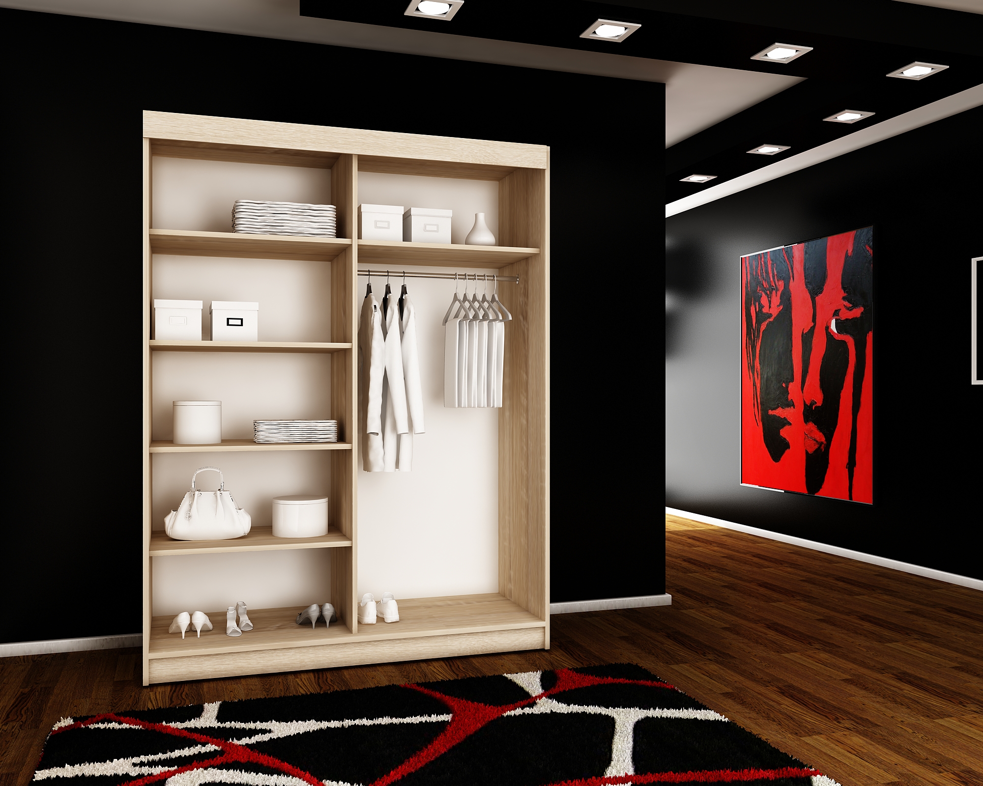 FurMeb24 Schiebetürenschrank AMANDA 100/150/200/250x200 cm Kleiderschrank mit Spiegel, 2-türiger Schiebeschrank – Bild 13