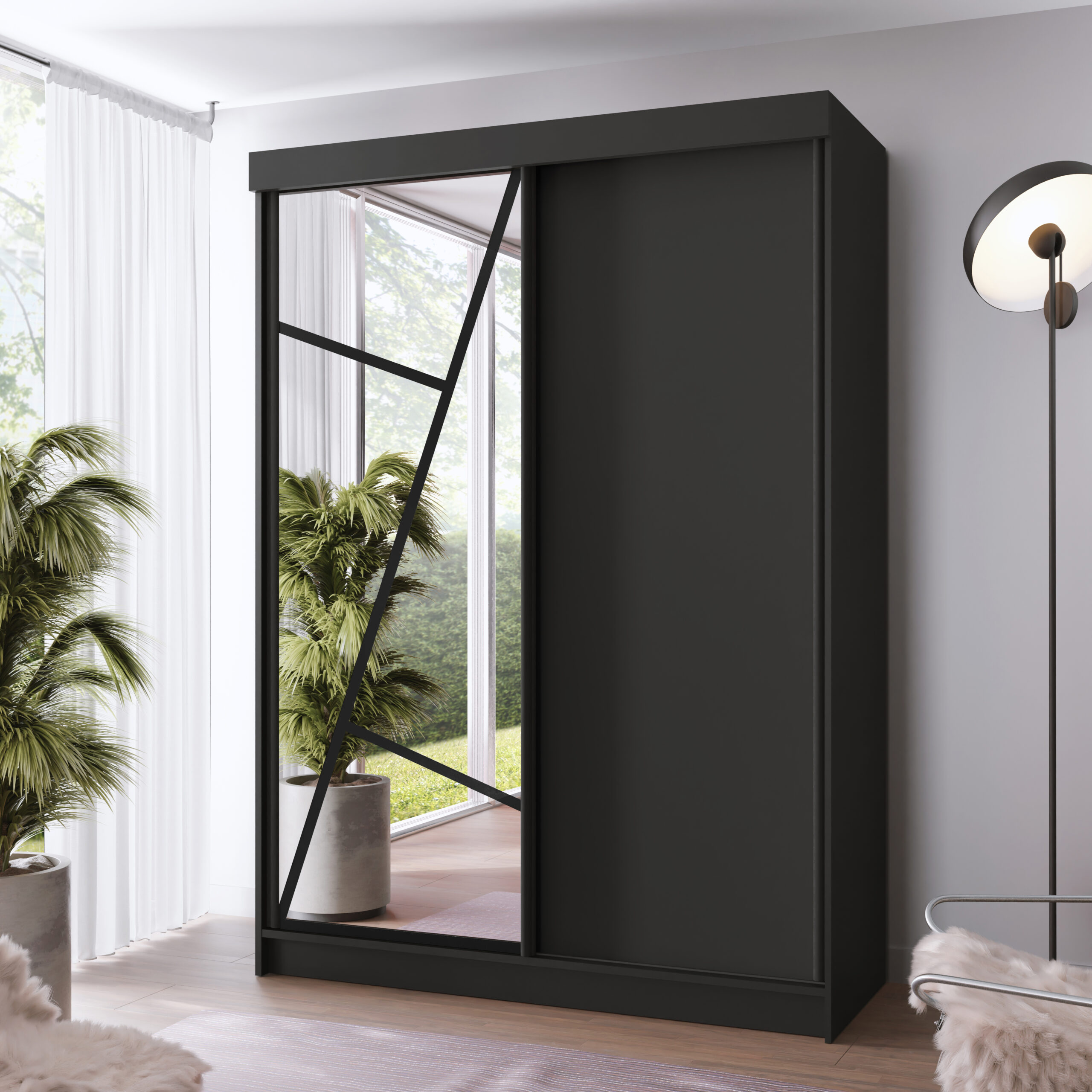 FurMeb24 Schiebetürenschrank LOE 138/167/200/250x205x59 cm Kleiderschrank mit Spiegel – Bild 19