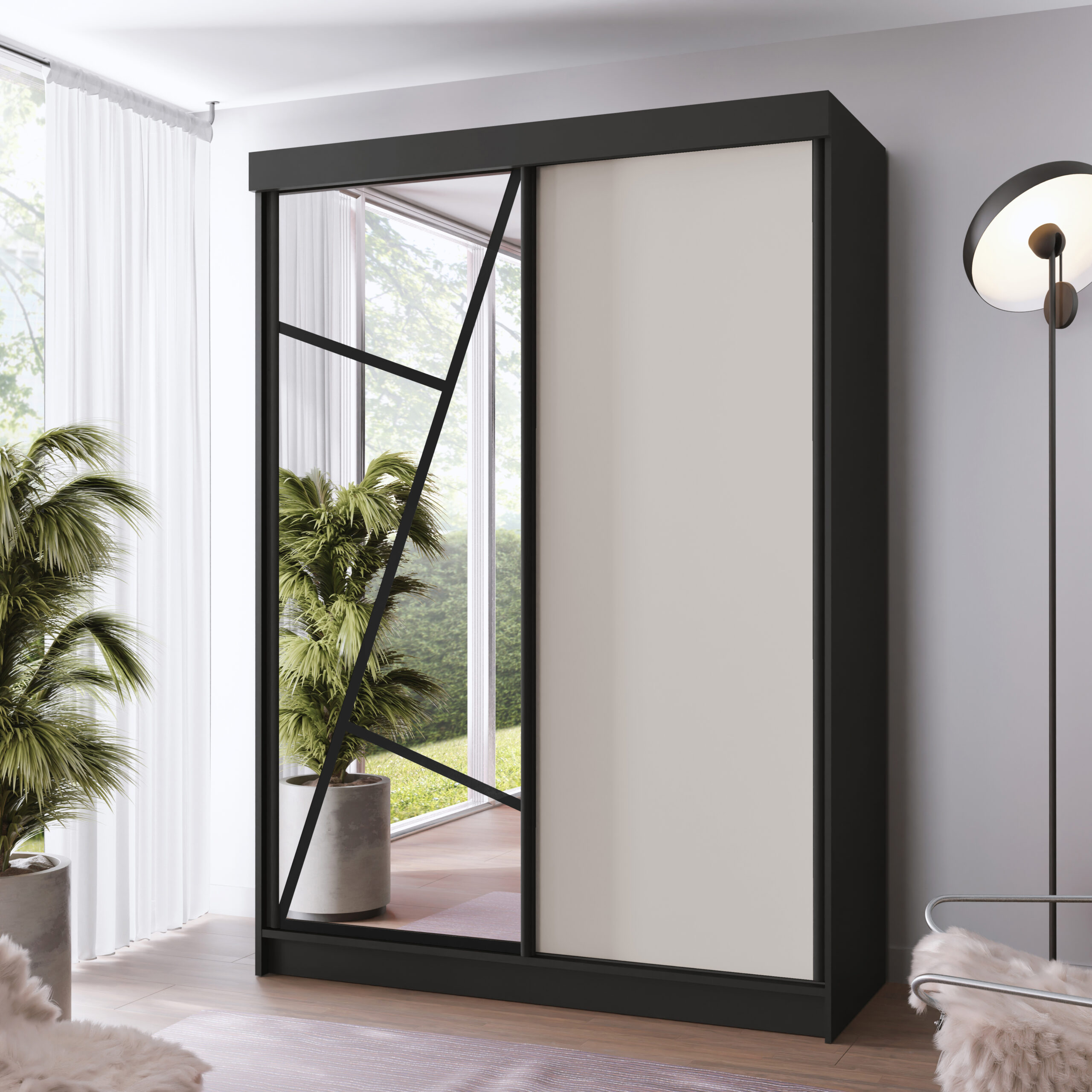 FurMeb24 Schiebetürenschrank LOE 138/167/200/250x205x59 cm Kleiderschrank mit Spiegel – Bild 20