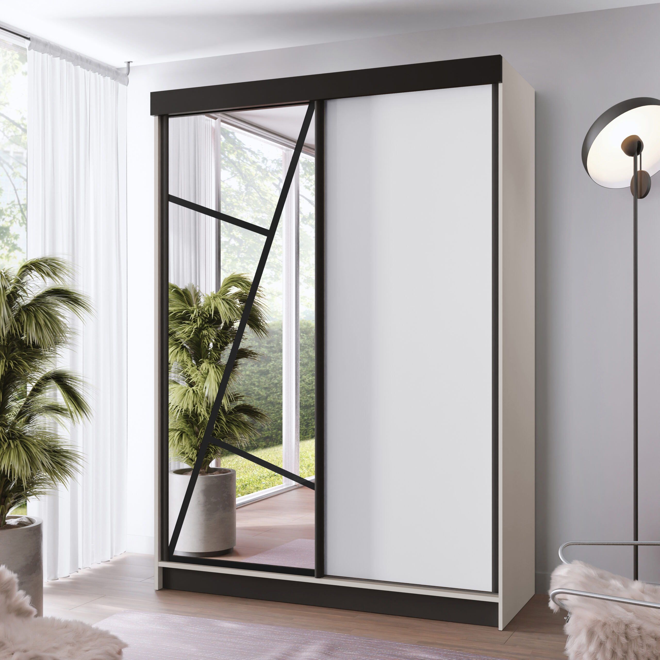 FurMeb24 Schiebetürenschrank LOE 138/167/200/250x205x59 cm Kleiderschrank mit Spiegel – Bild 33
