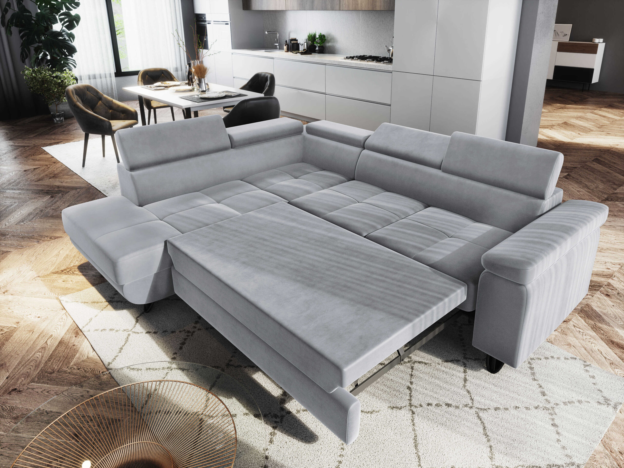FurMeb24 ECKSOFA CAPRI mit schlaffunktion und bettkasten 250 x 203 cm – Bild 17