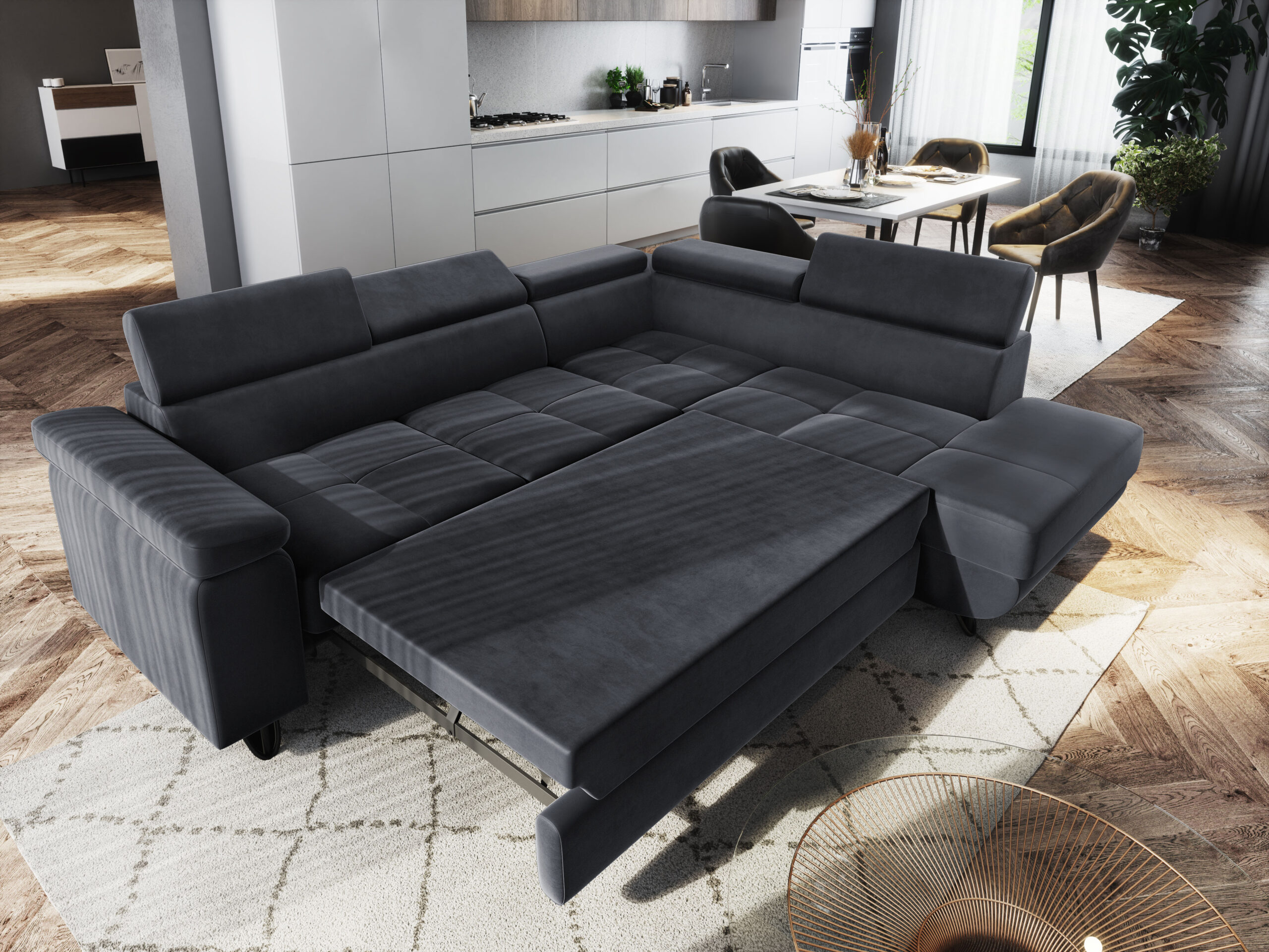 FurMeb24 ECKSOFA CAPRI mit schlaffunktion und bettkasten 250 x 203 cm – Bild 20