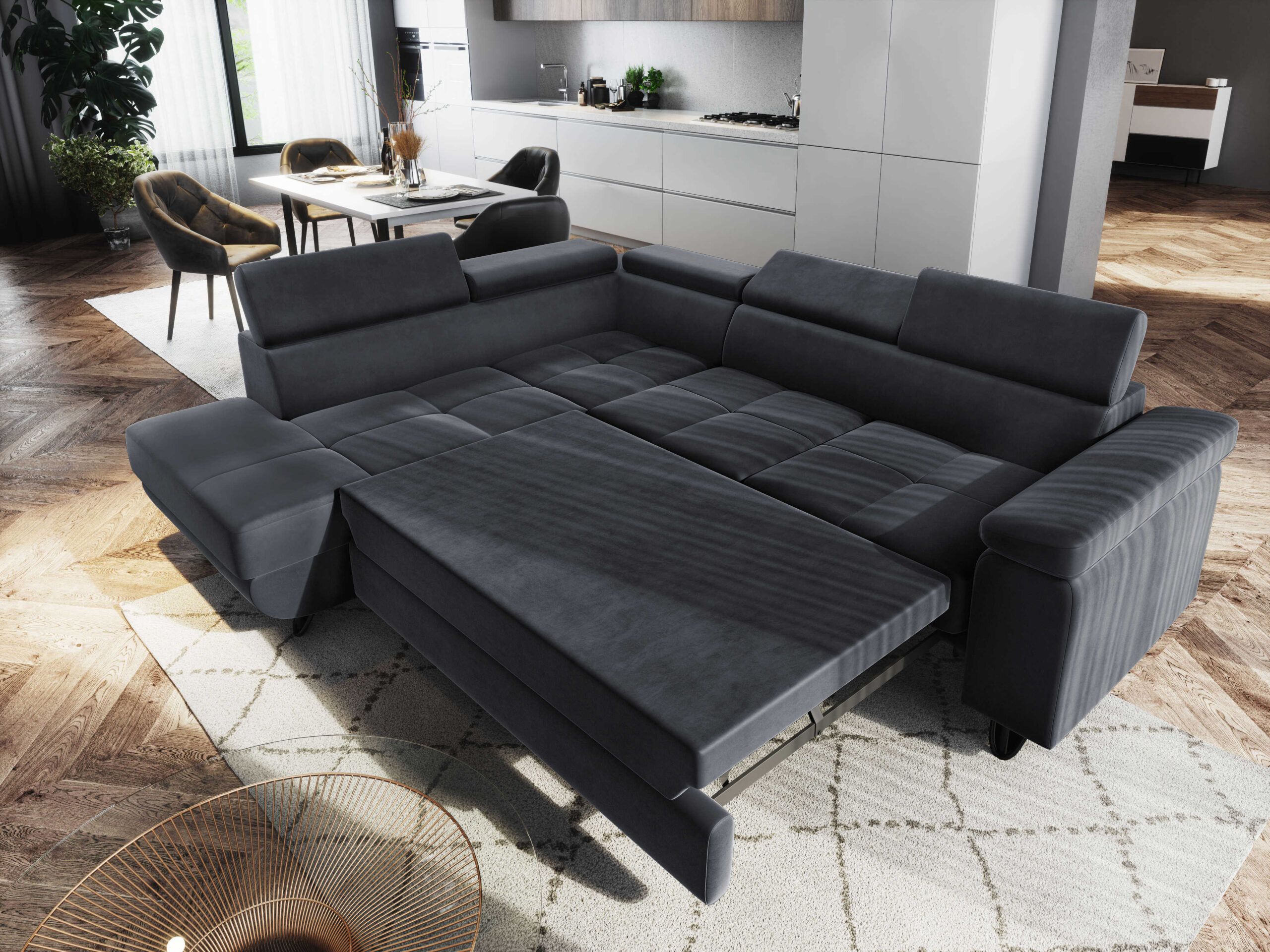 FurMeb24 ECKSOFA CAPRI mit schlaffunktion und bettkasten 250 x 203 cm – Bild 21