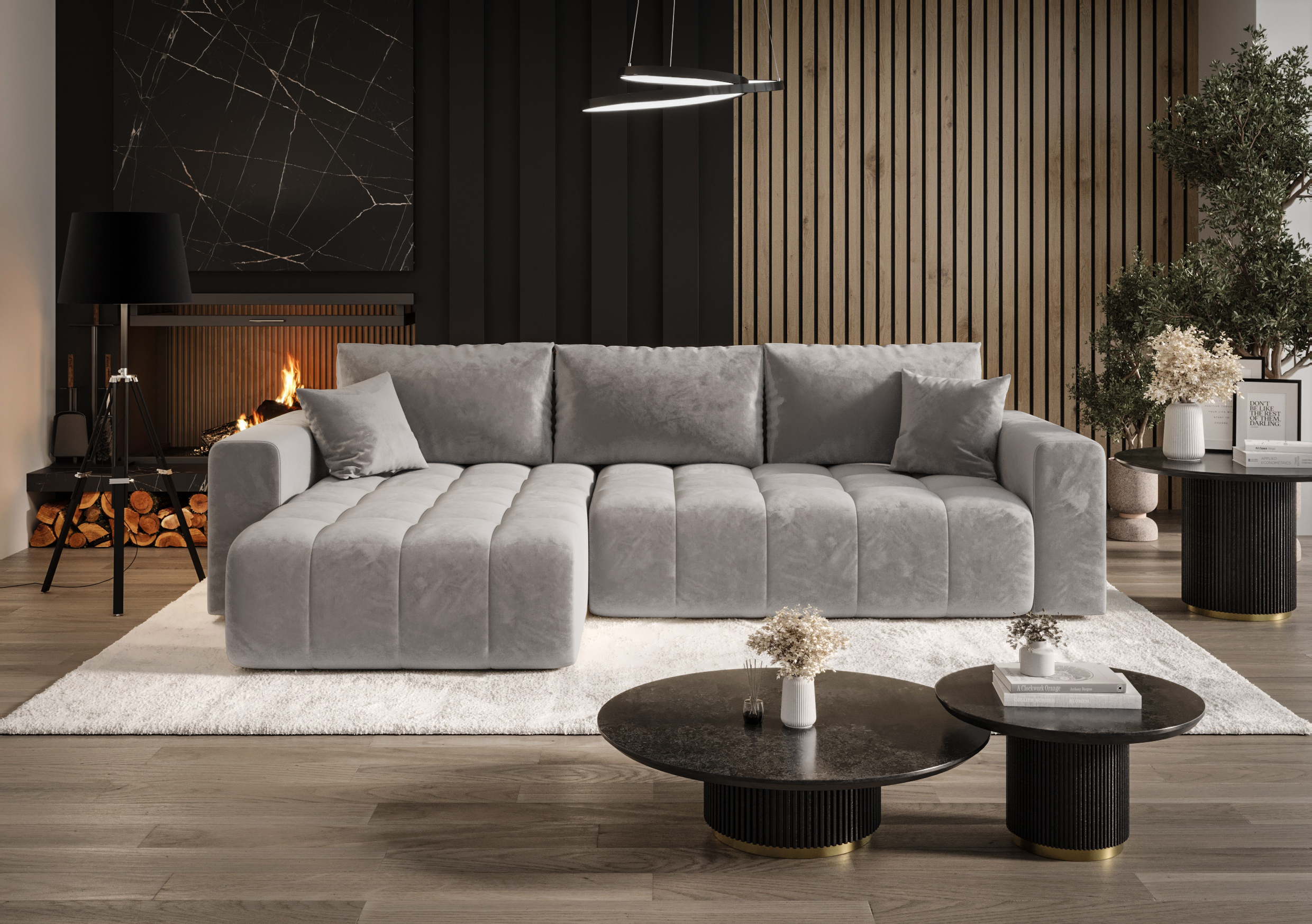 FurMeb24 ECKSOFA Gabo-L form 280 x 85 cm - mit schlaffunktion