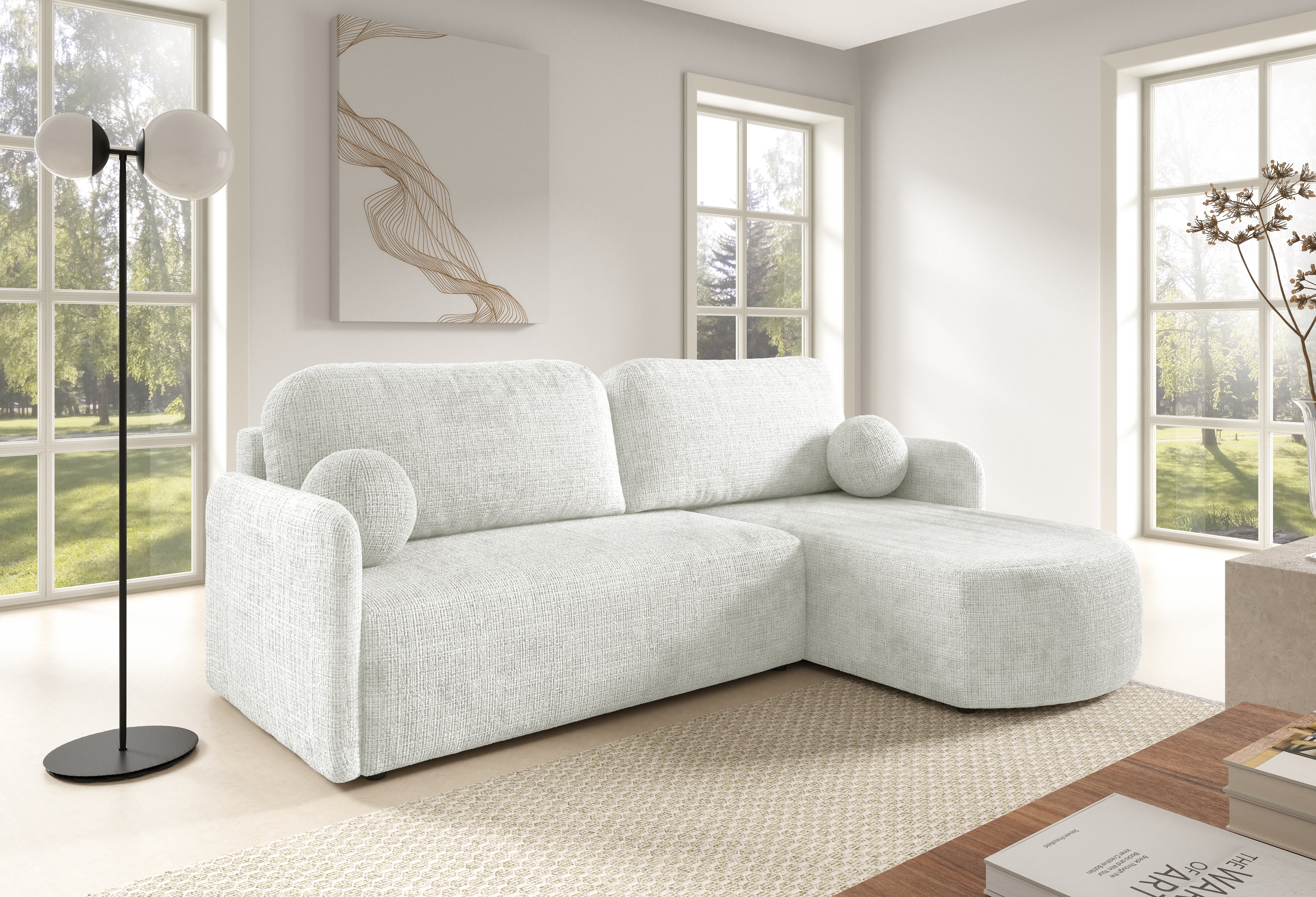 FurMeb24 ECKSOFA BERA - 212 x 160 cm Stoff cremona - mit schlaffunktion und bettkasten – Bild 4