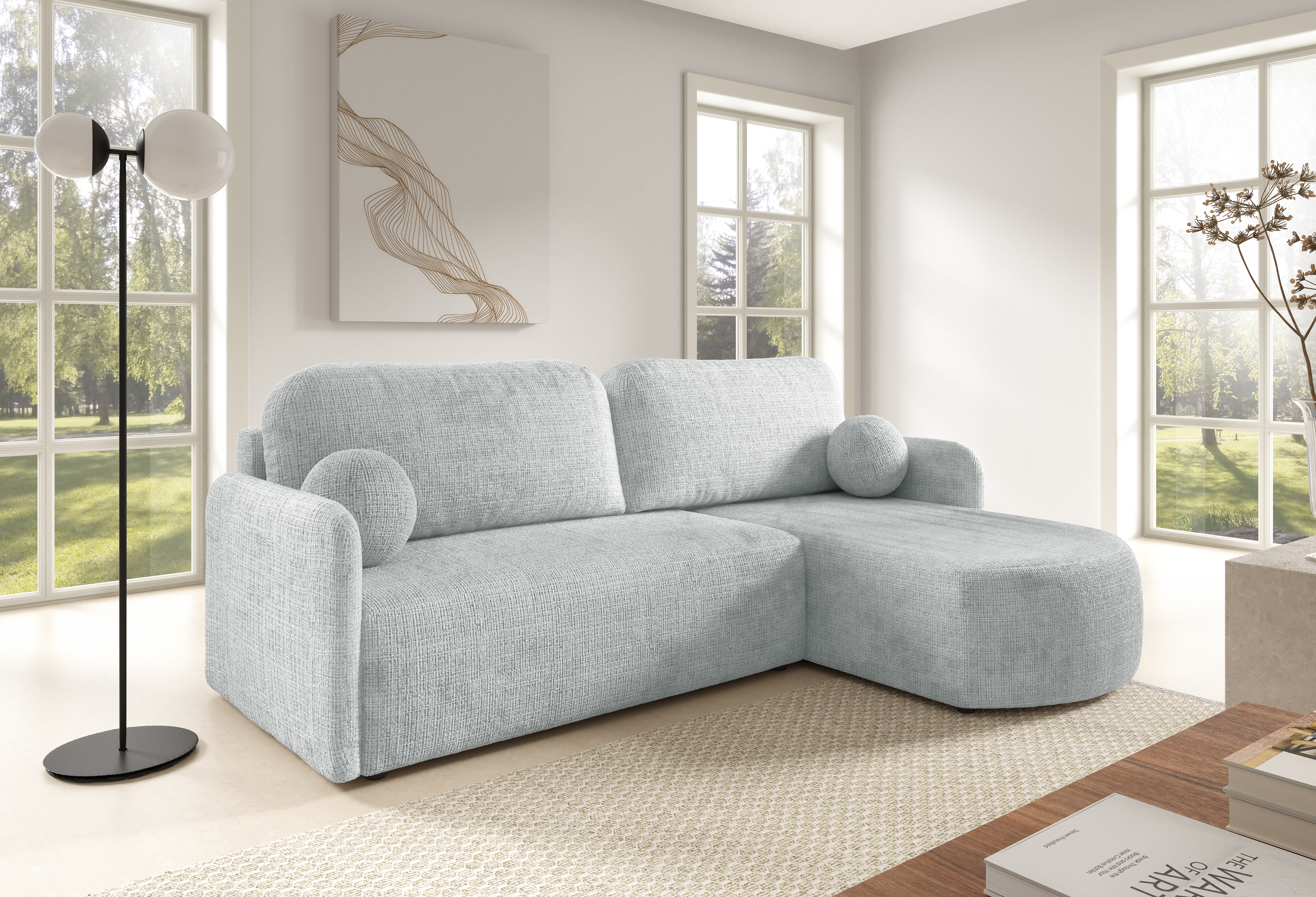 FurMeb24 ECKSOFA BERA - 212 x 160 cm Stoff cremona - mit schlaffunktion und bettkasten – Bild 3