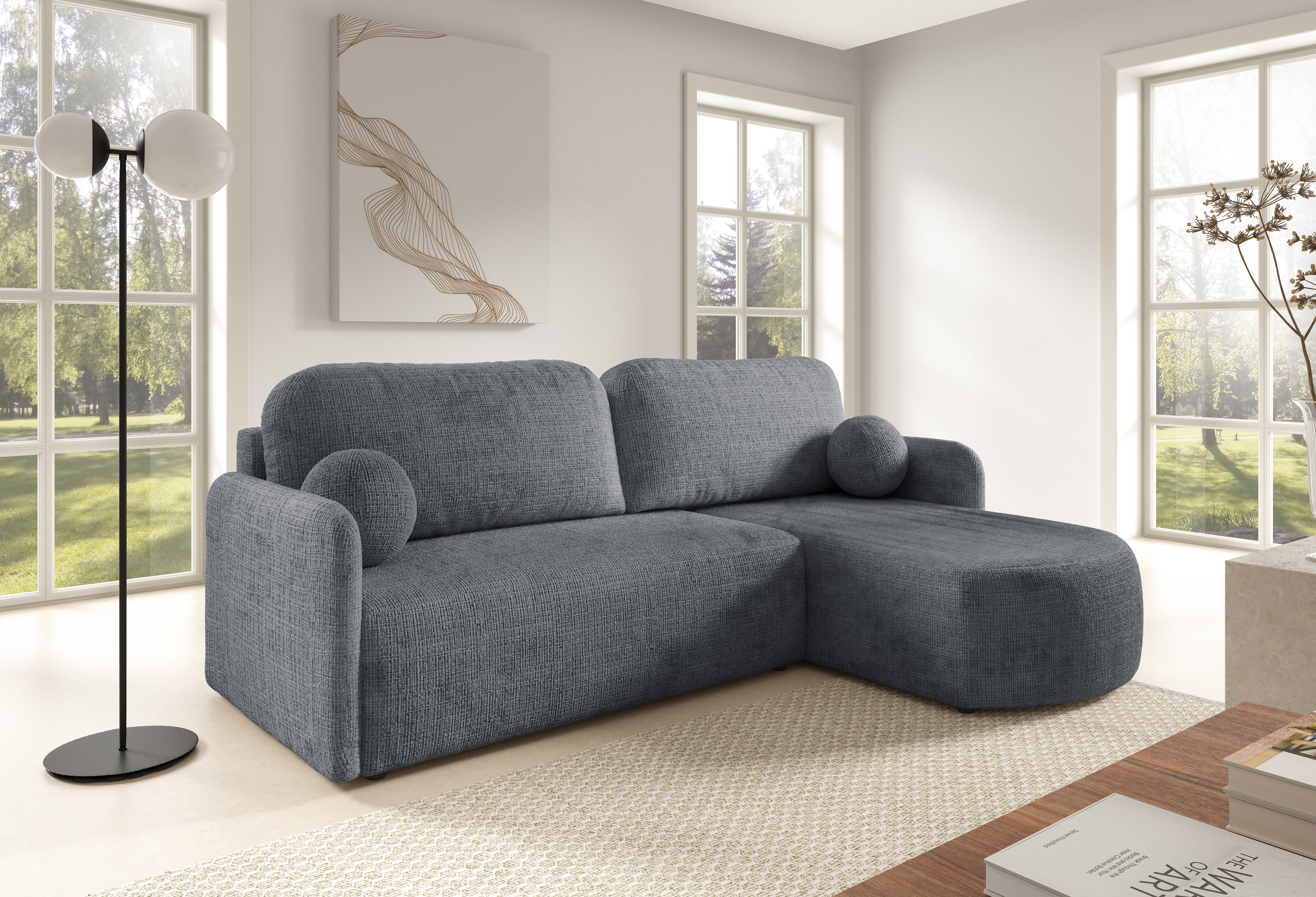 FurMeb24 ECKSOFA BERA - 212 x 160 cm Stoff cremona - mit schlaffunktion und bettkasten – Bild 2