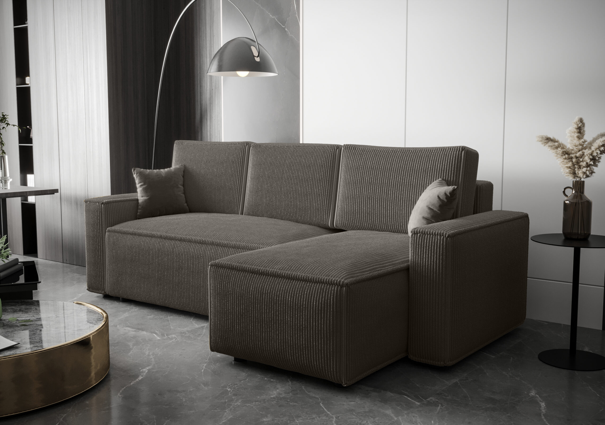 FurMeb24 AMBRO L-Form - Kord Schlafsofa mit Schlaffunktion – Bild 8