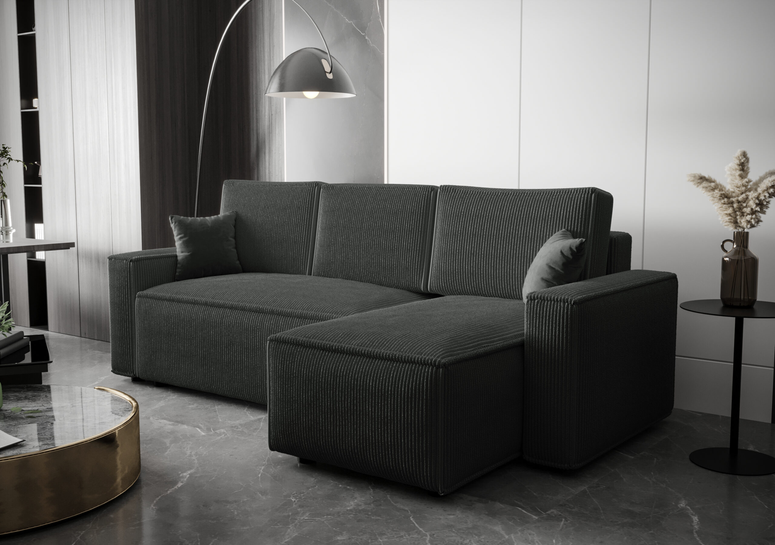 FurMeb24 AMBRO L-Form - Kord Schlafsofa mit Schlaffunktion – Bild 6