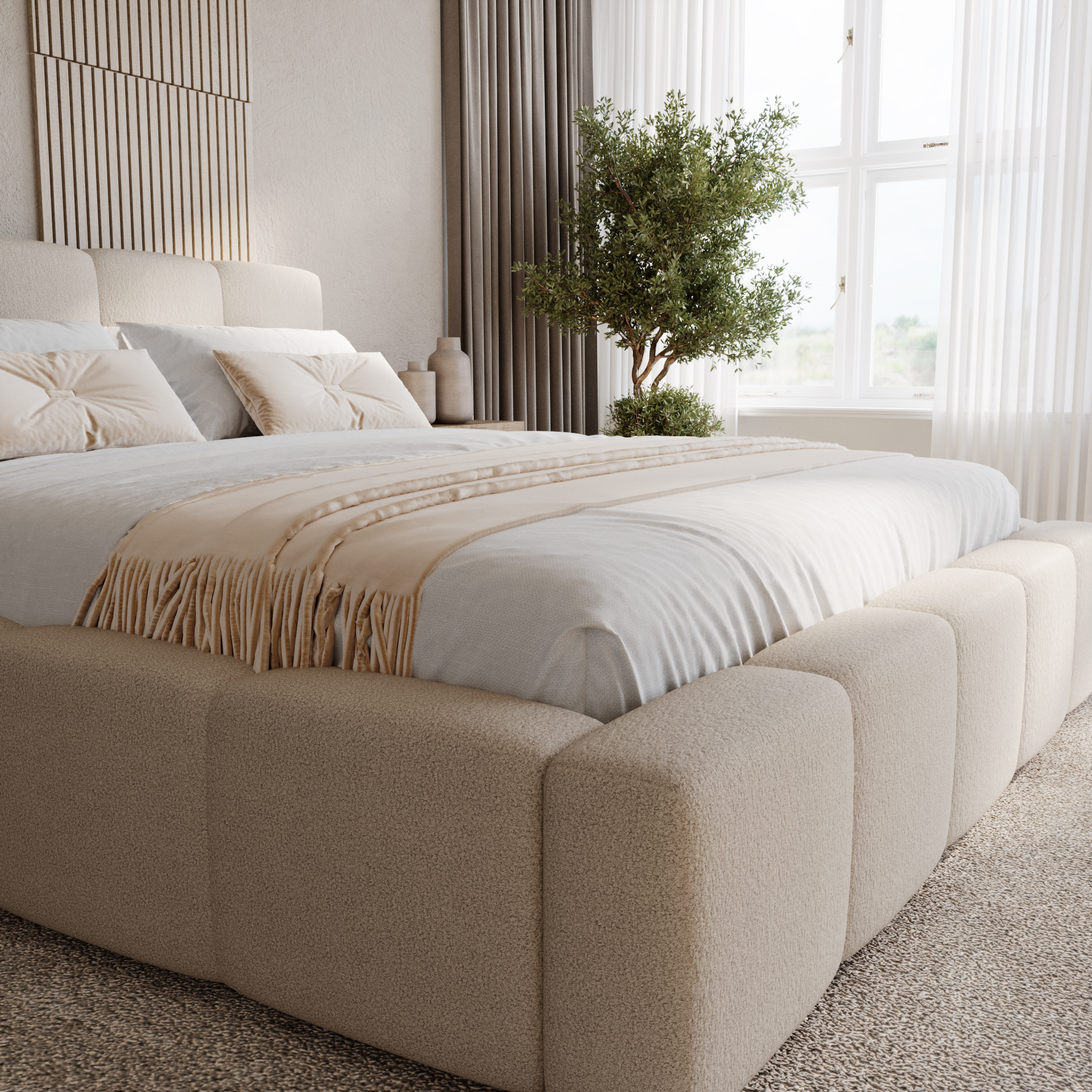 FurMeb24 Polsterbett BLOW - 140/160/180/200 x 200 cm - ohne Matratze - Stoff VELO – Bild 8
